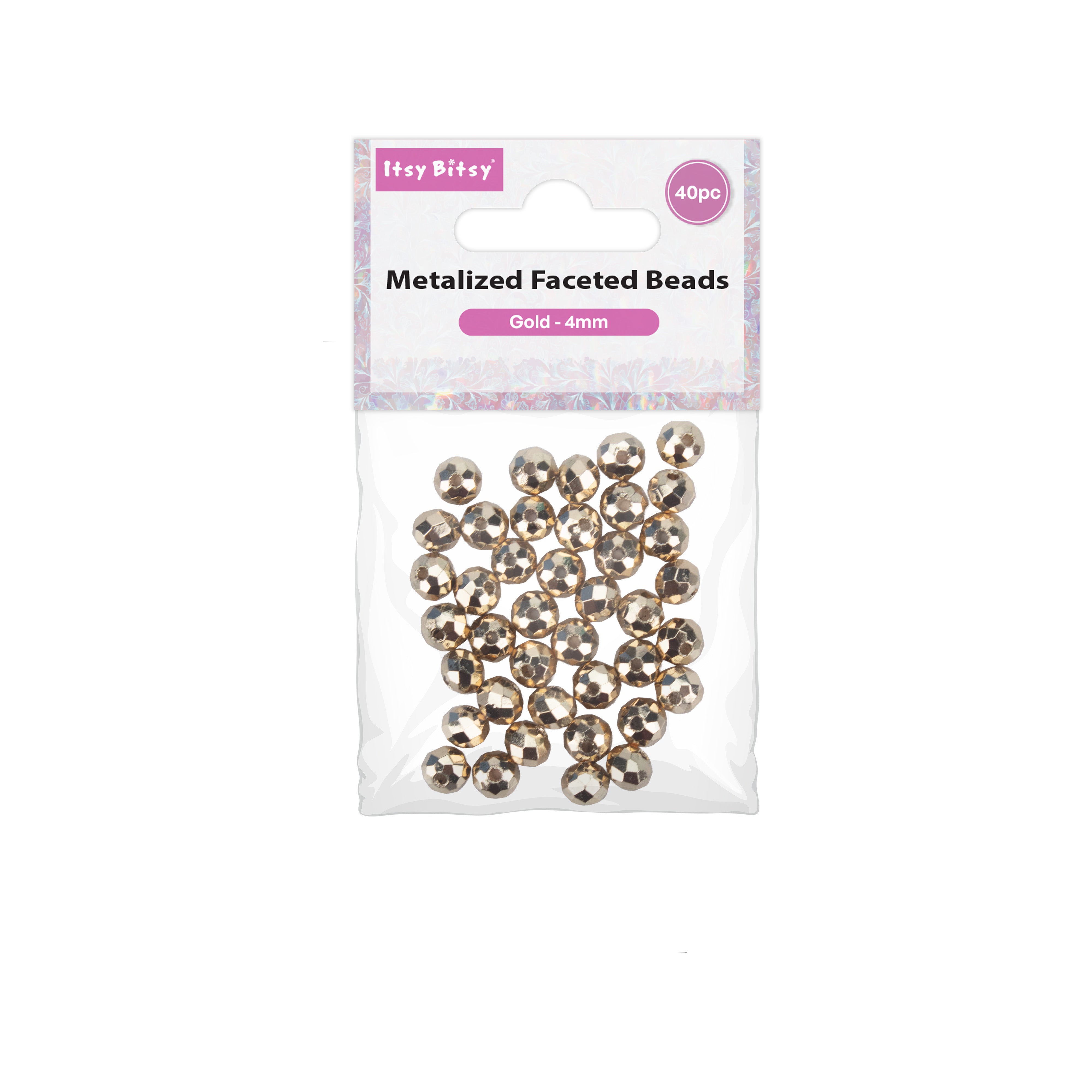 Metalized Crystal Gold 4mm 40pcs PBHC IB