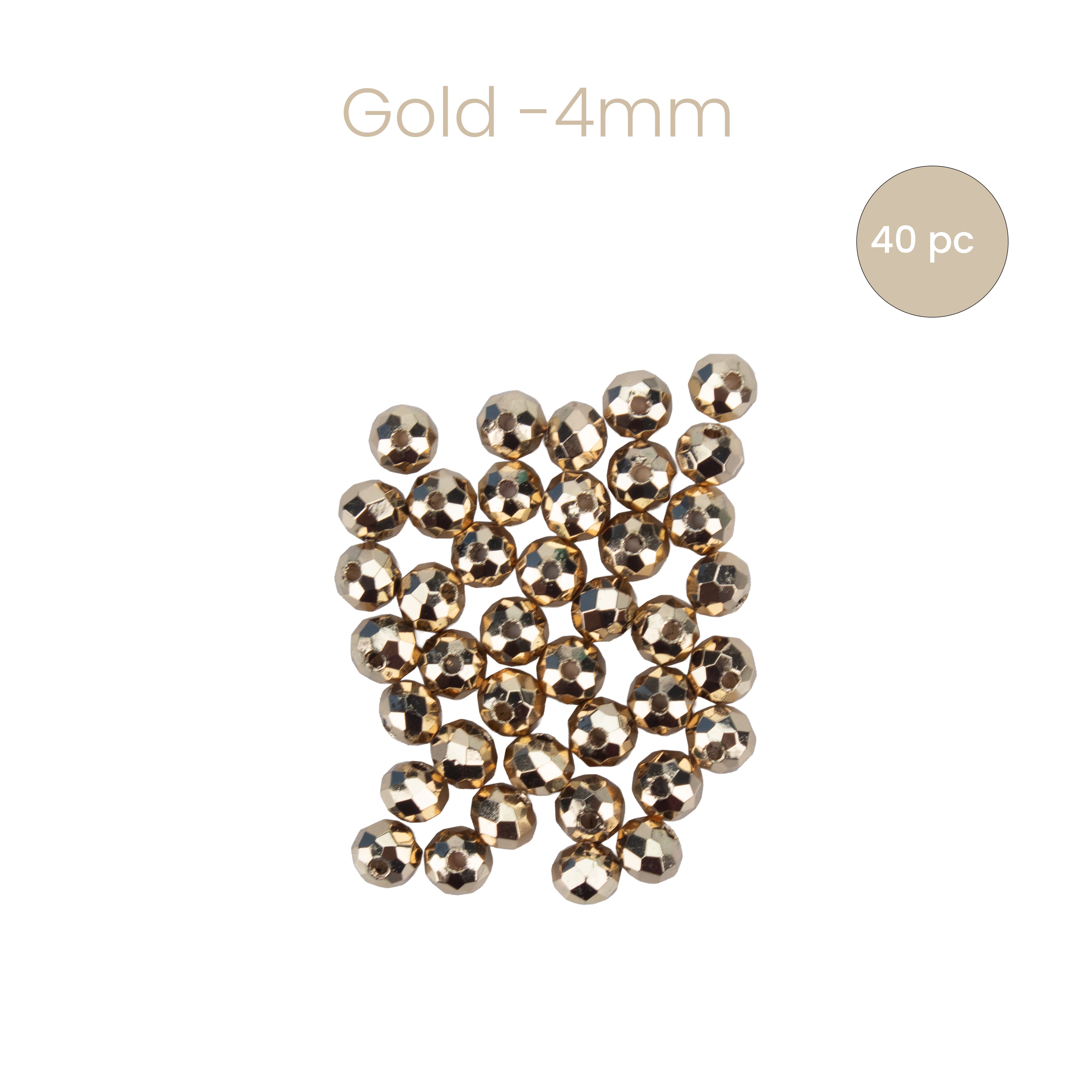 Metalized Crystal Gold 4mm 40pcs PBHC IB