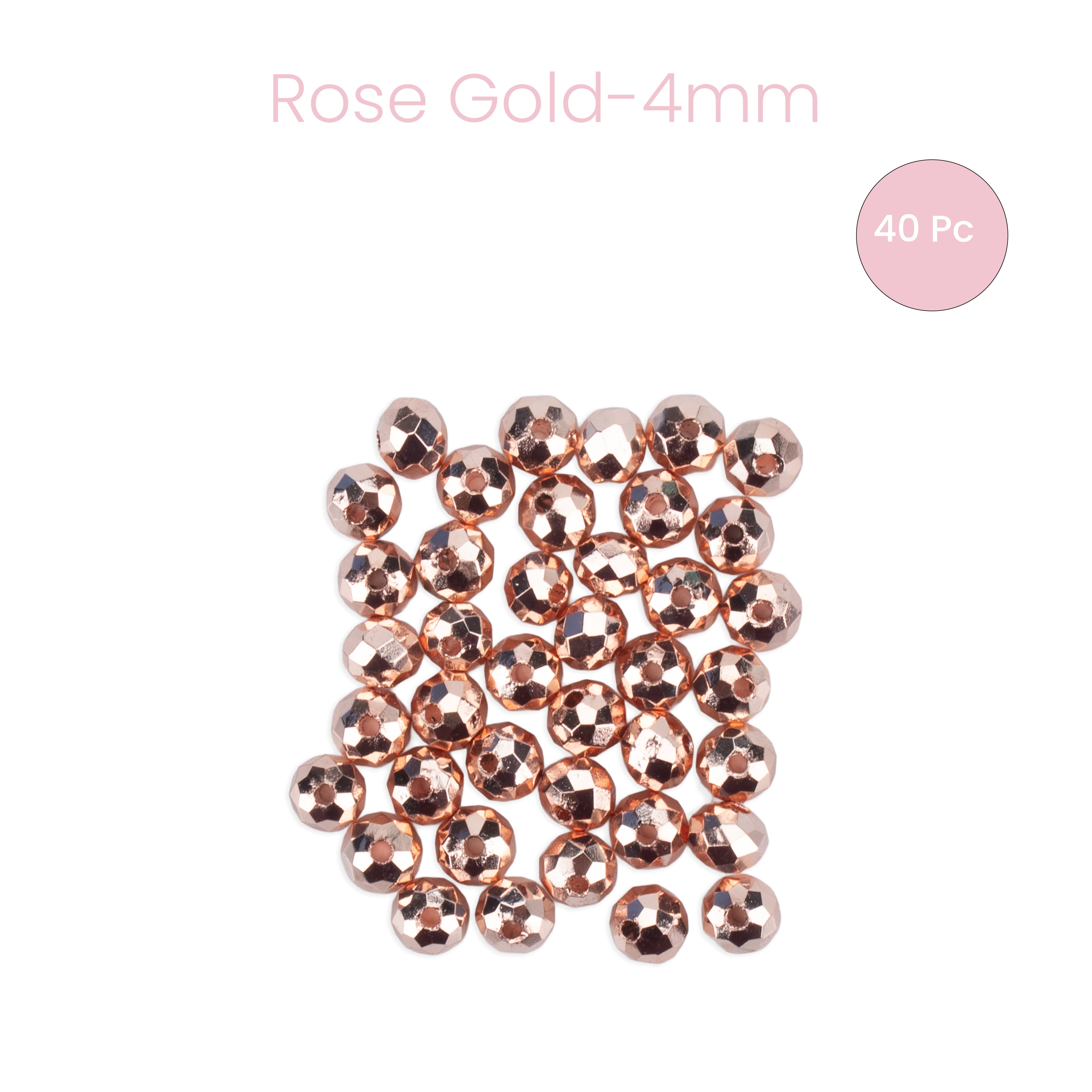 Metalized Crystal Rose Gold 4mm 40pcs PBHC IB