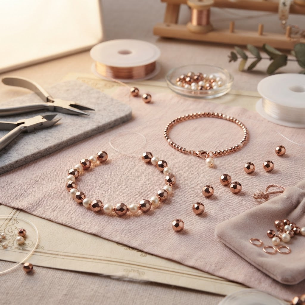 Metalized Crystal Rose Gold 4mm 40pcs PBHC IB