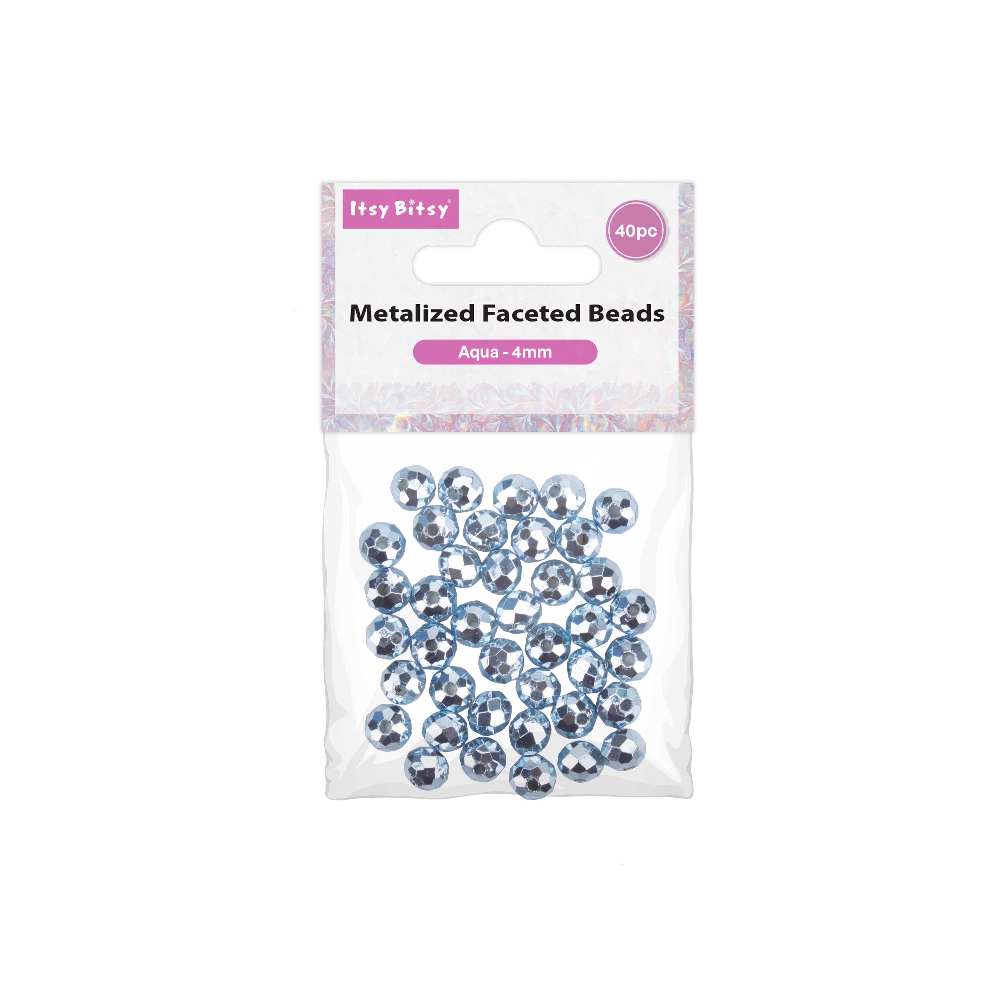 Metalized Crystal Aqua 4mm 40pcs PBHC IB