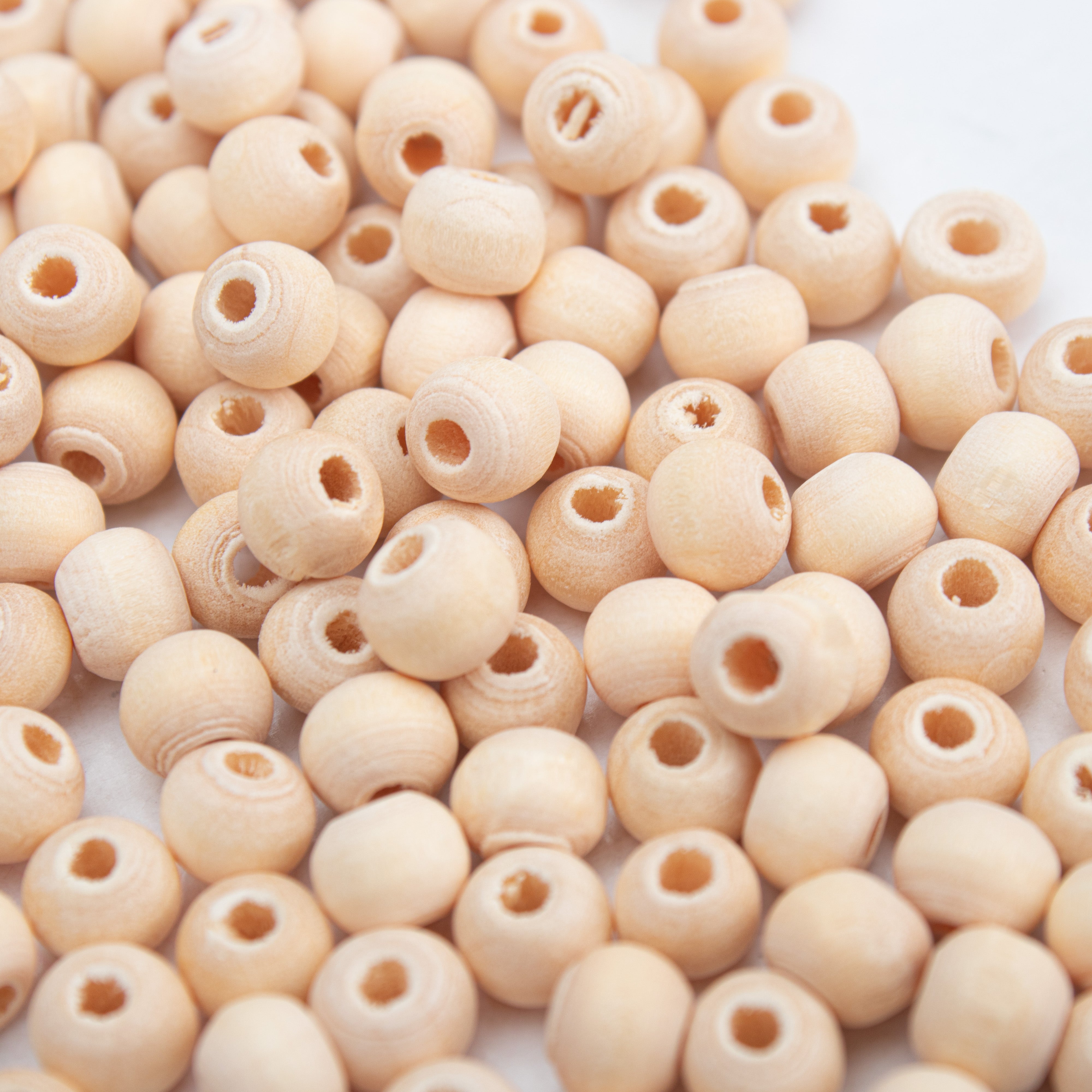 Wooden Beads Cream Colour 6mm 10gm PBHC IB