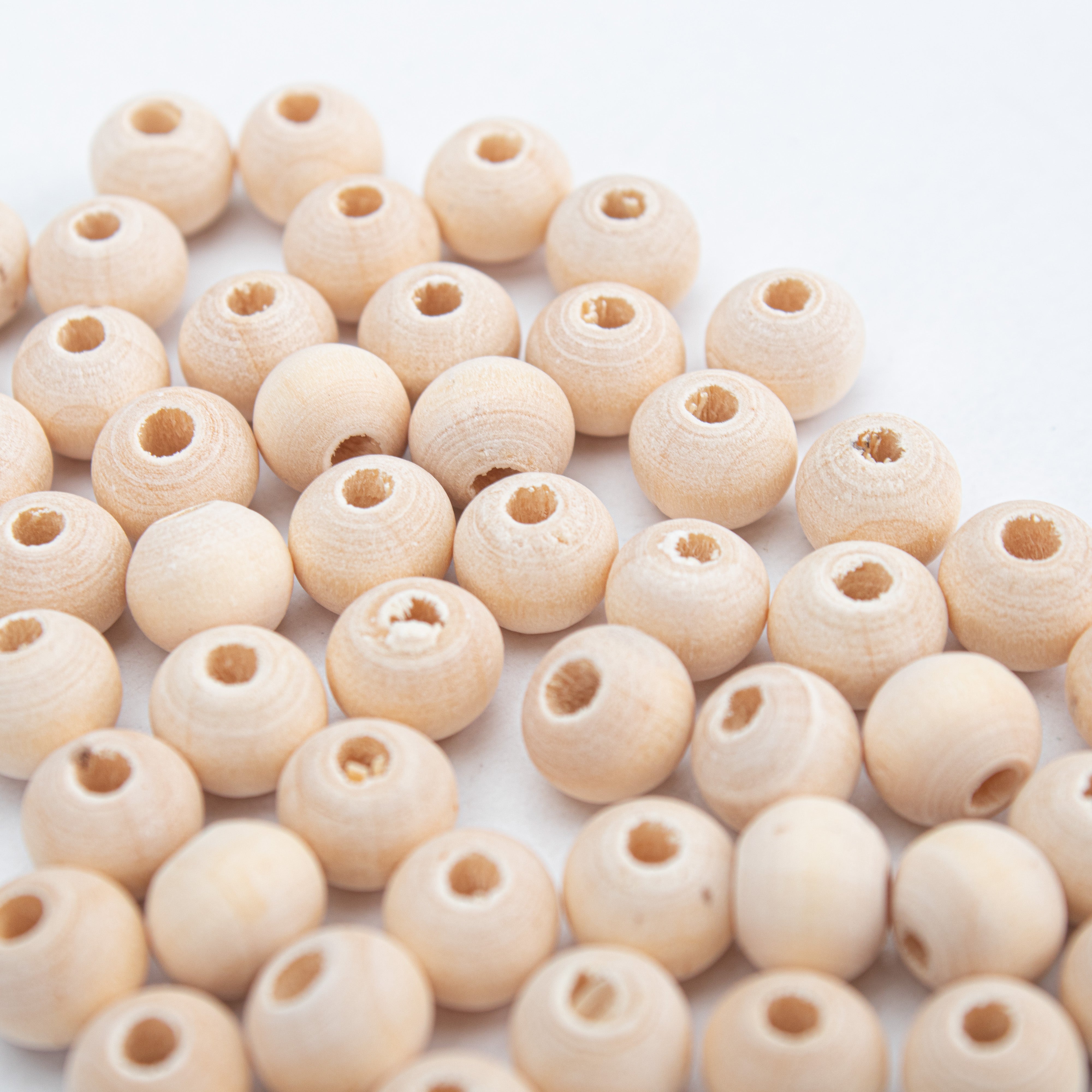 Wooden Beads Cream Colour 8mm 10gm PBHC IB