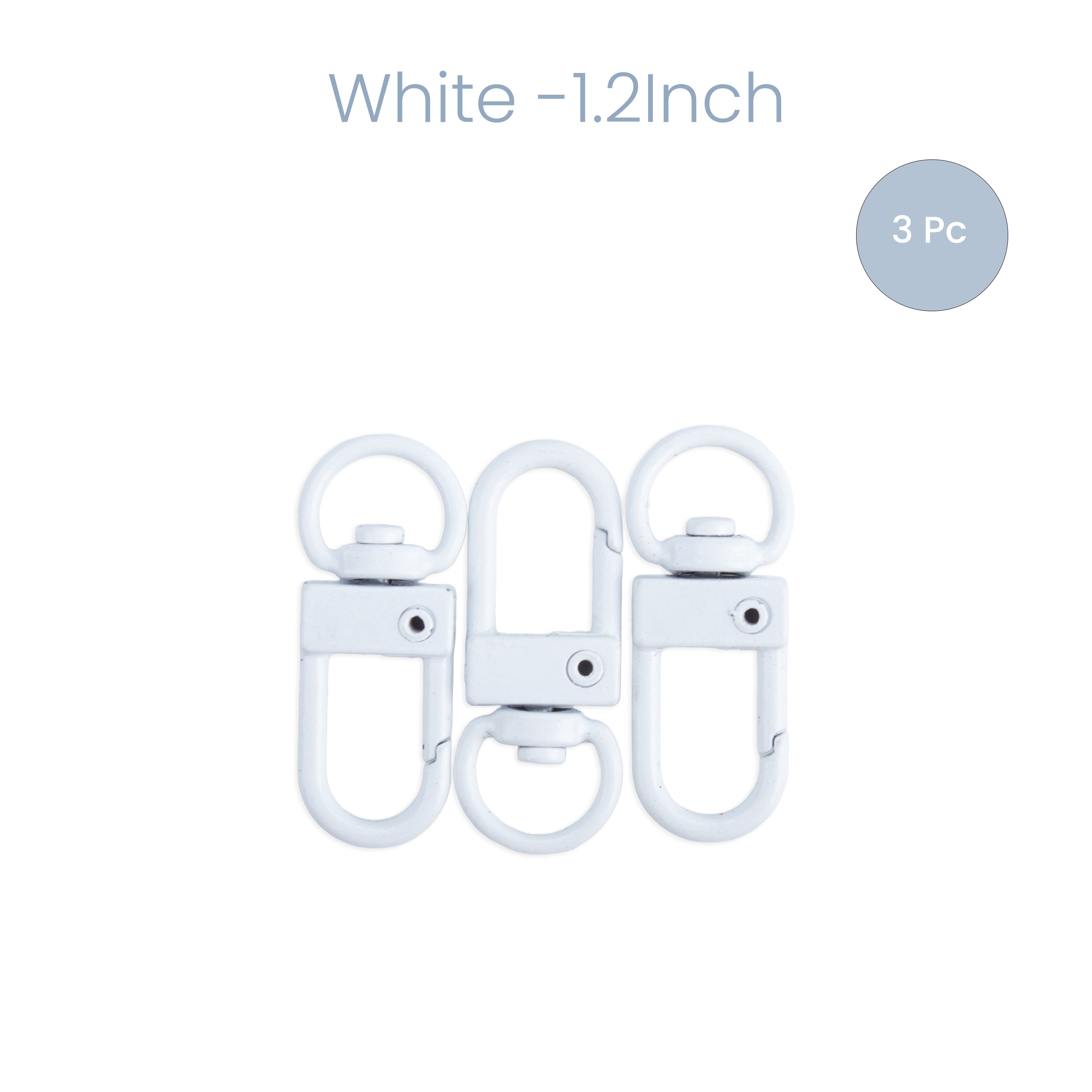 Lobster Clasp Keychain Hook White I.2inch 3pc PBHC IB