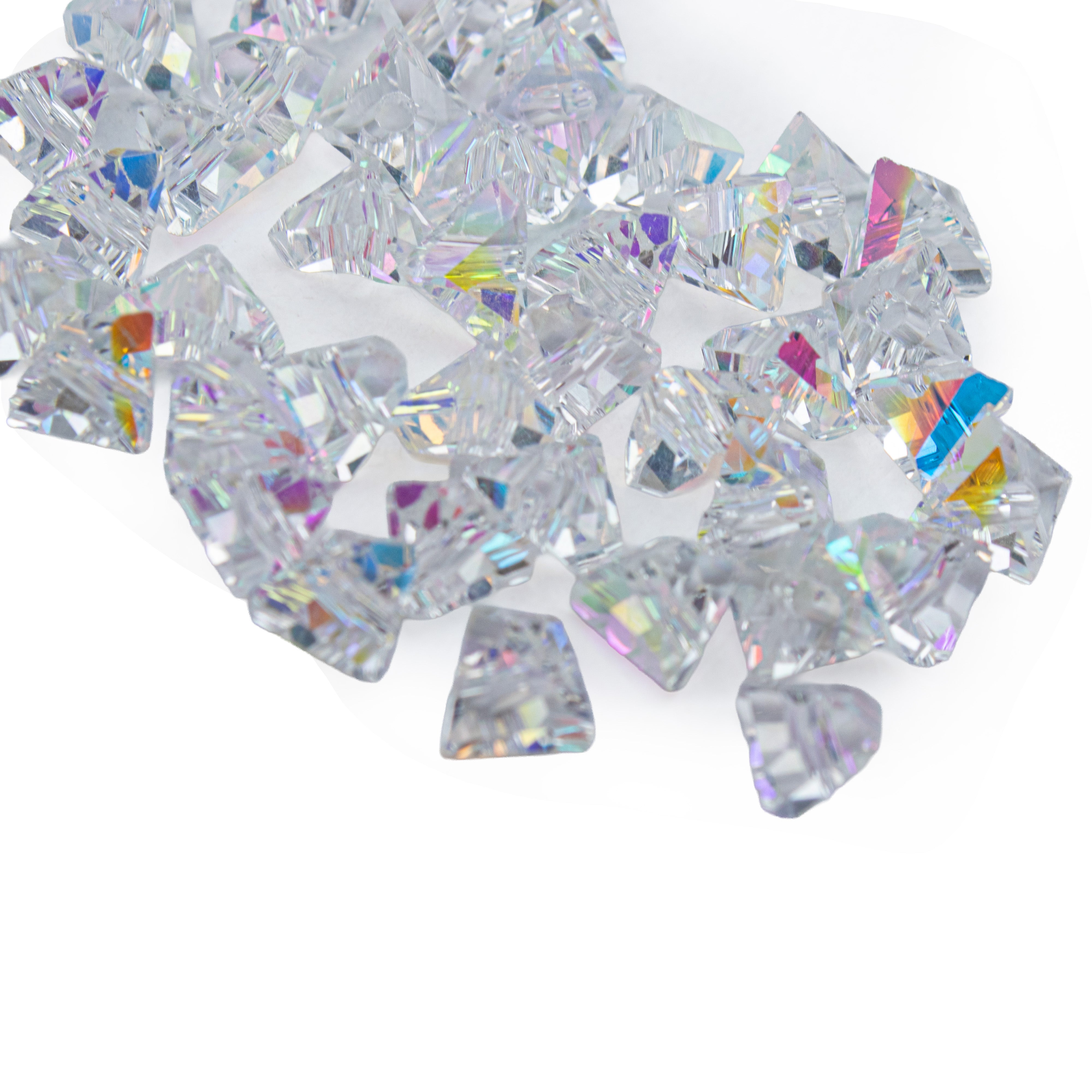 Crystal Beads Triangle Transparent 6mm 40pc PBHC IB