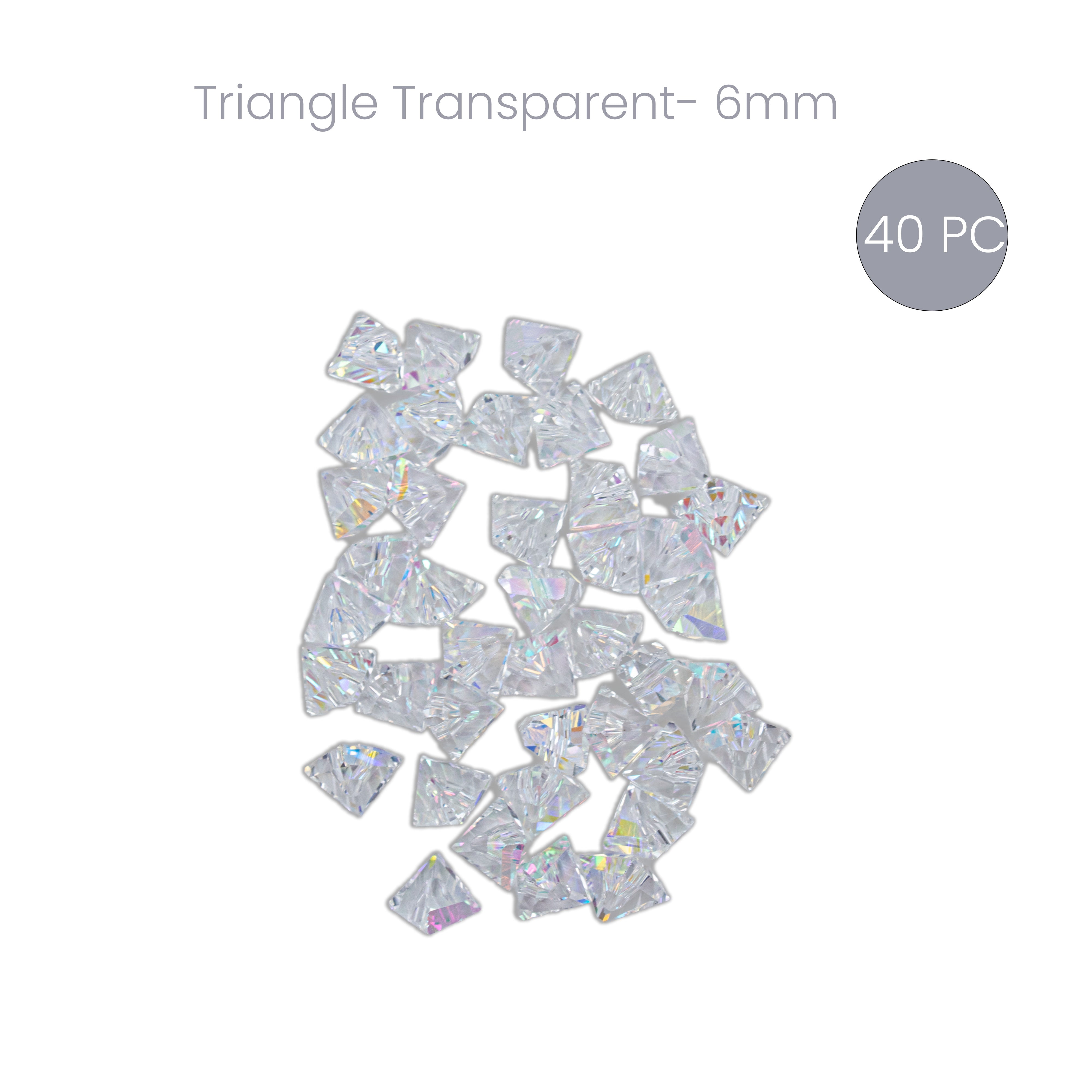 Crystal Beads Triangle Transparent 6mm 40pc PBHC IB