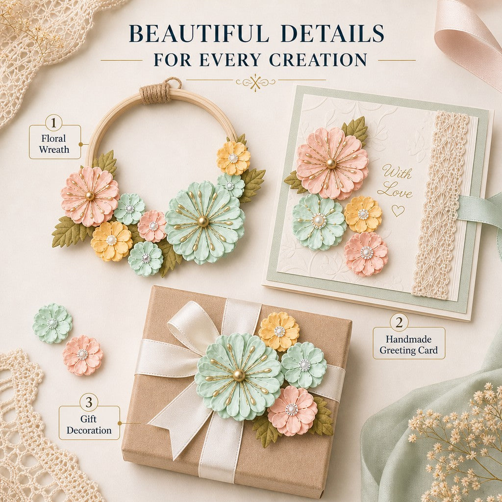 Handmade Flowers Liora Pastel Palette 10pc