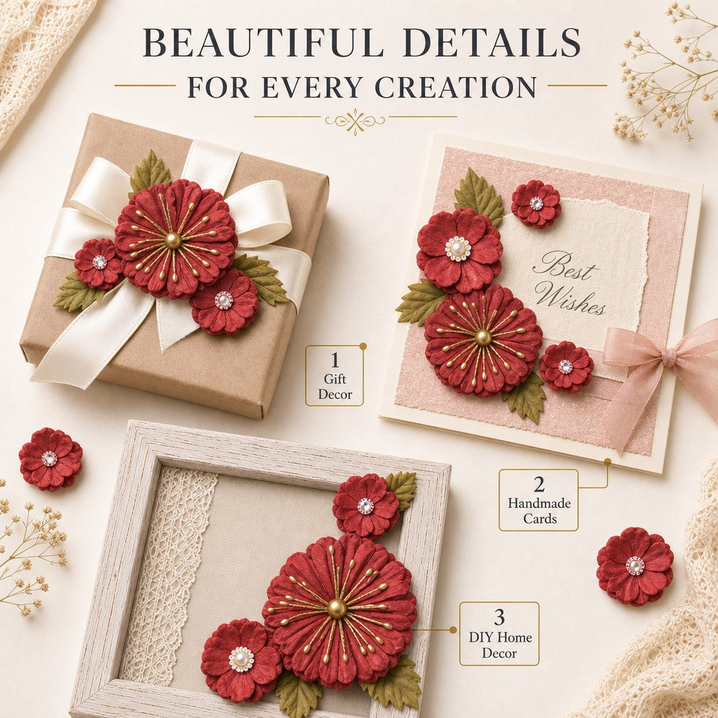 Handmade Flowers Liora Cardinal Red 10pc