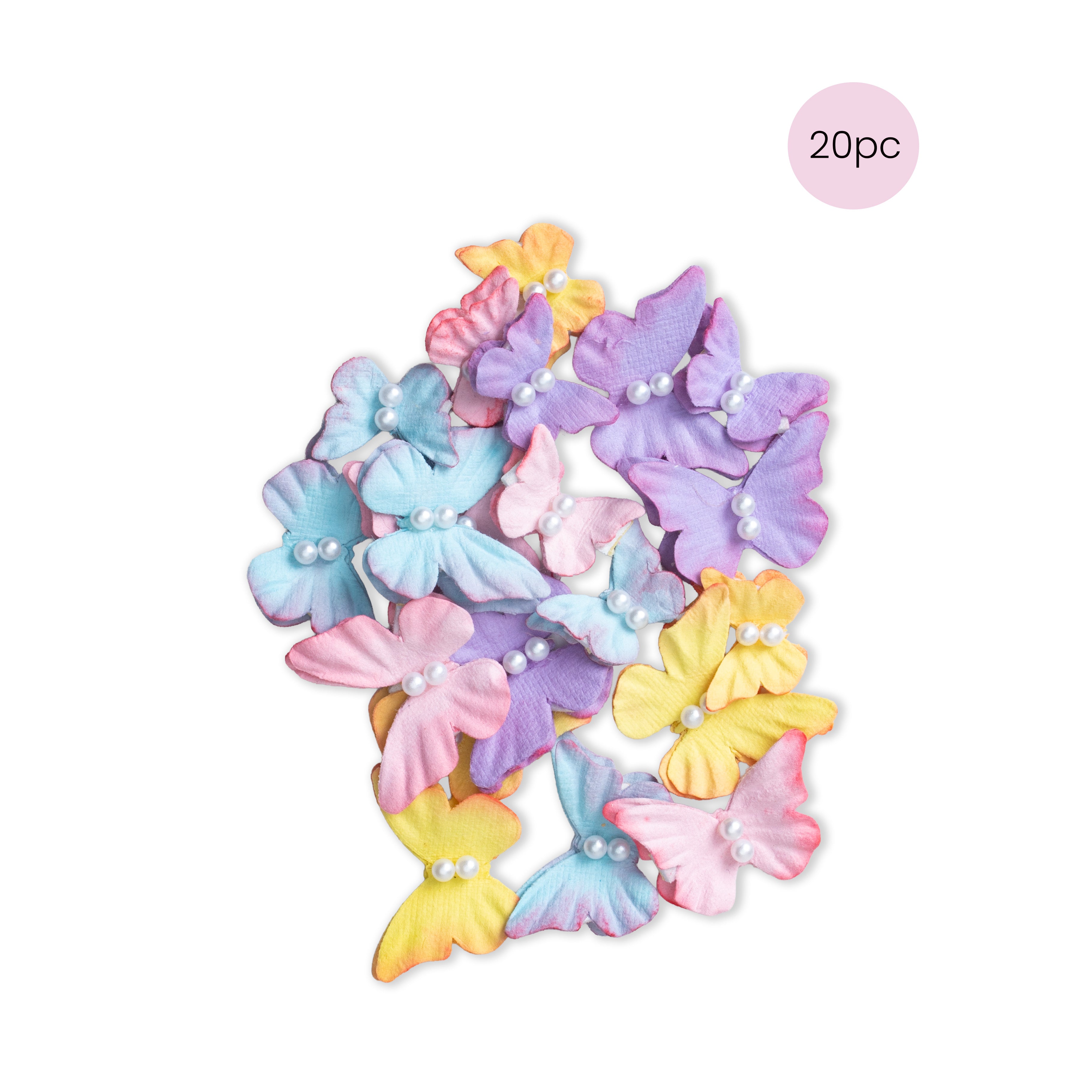 Handmade Flowers Dreamy Flutter Sunny Orchid 20pc