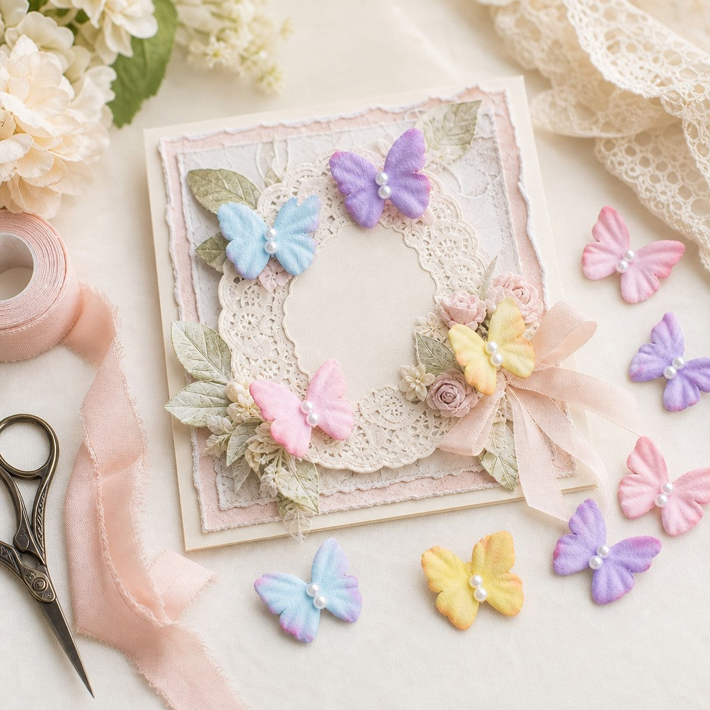 Handmade Flowers Dreamy Flutter Sunny Orchid 20pc