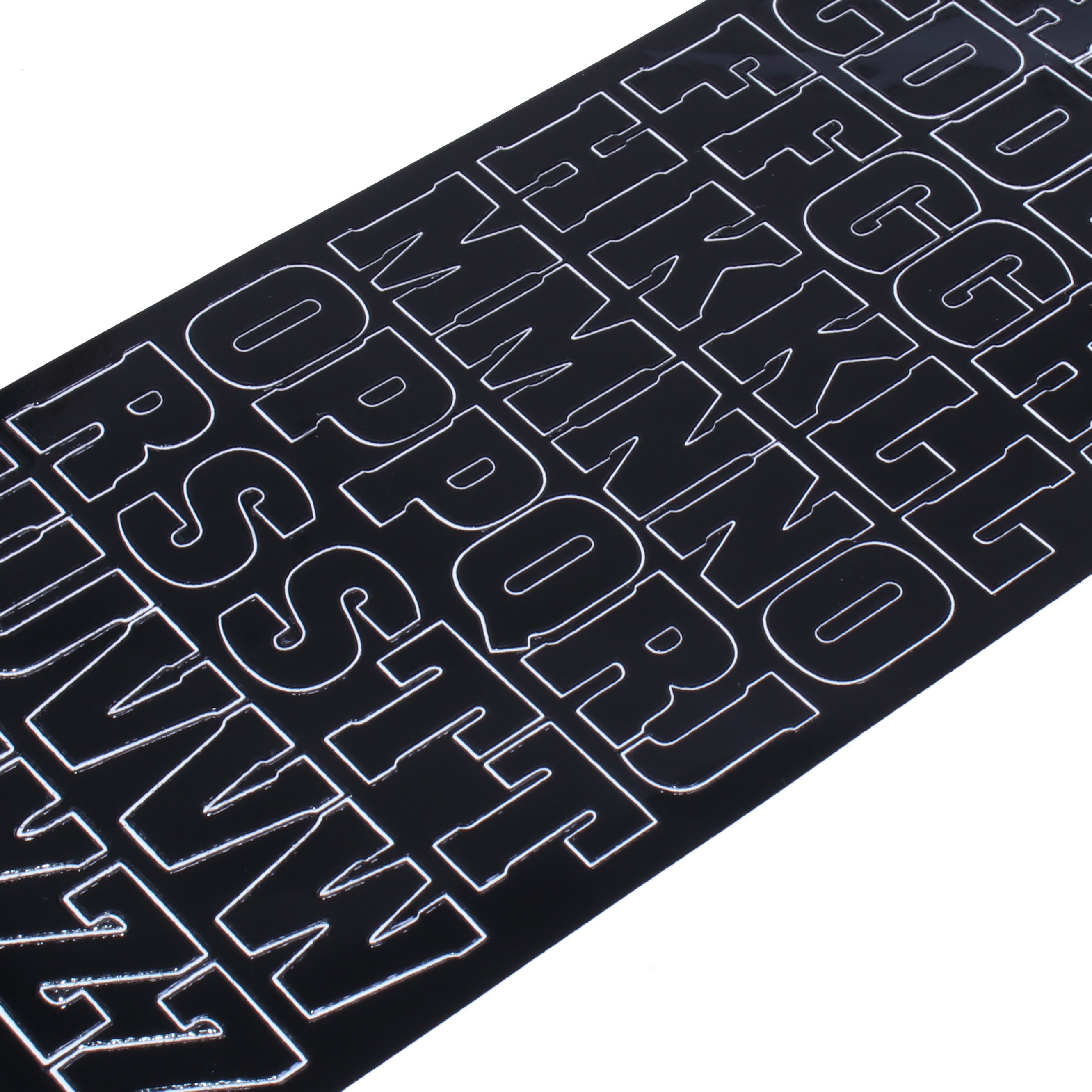 Peel Off Sticker Alphabet Capital Letters Black 10 X 23cm 1Sheet