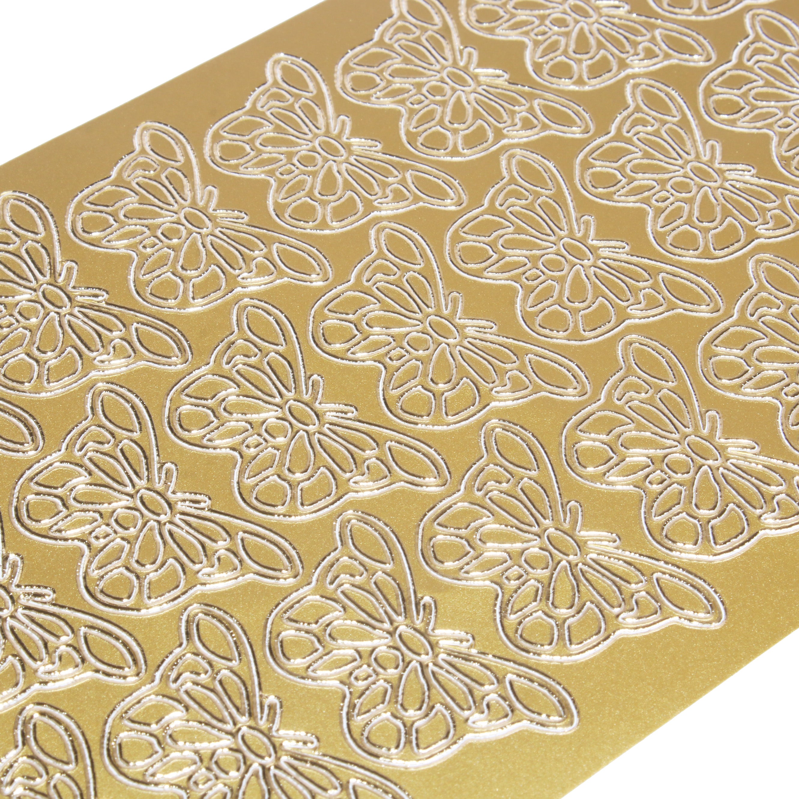 Foil Peel Off Sticker Golden Butterfly 10 X 23cm 1Sheet