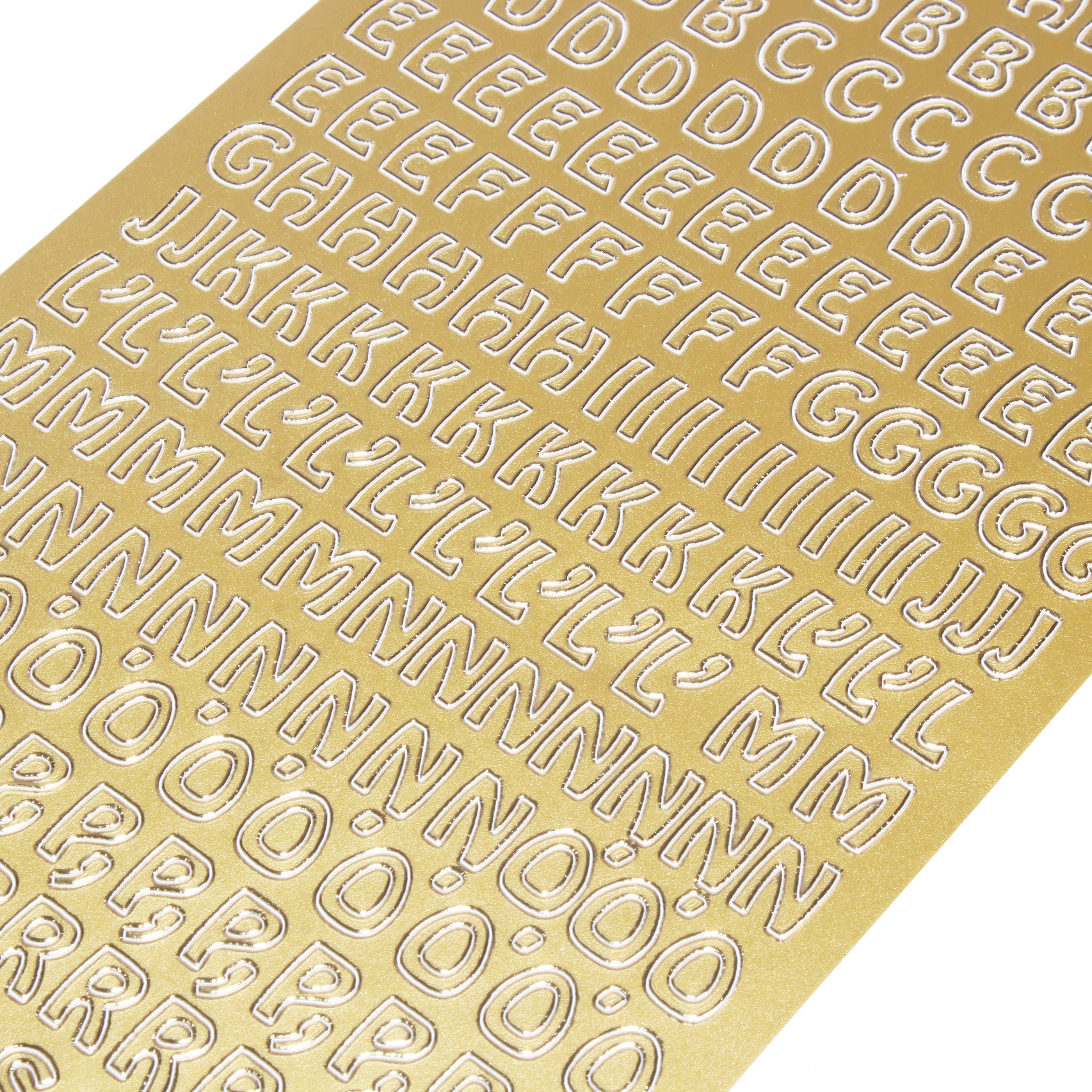 Foil Peel Off Sticker Alphabet Capital Letters Golden 10 X 23cm 1Sheet