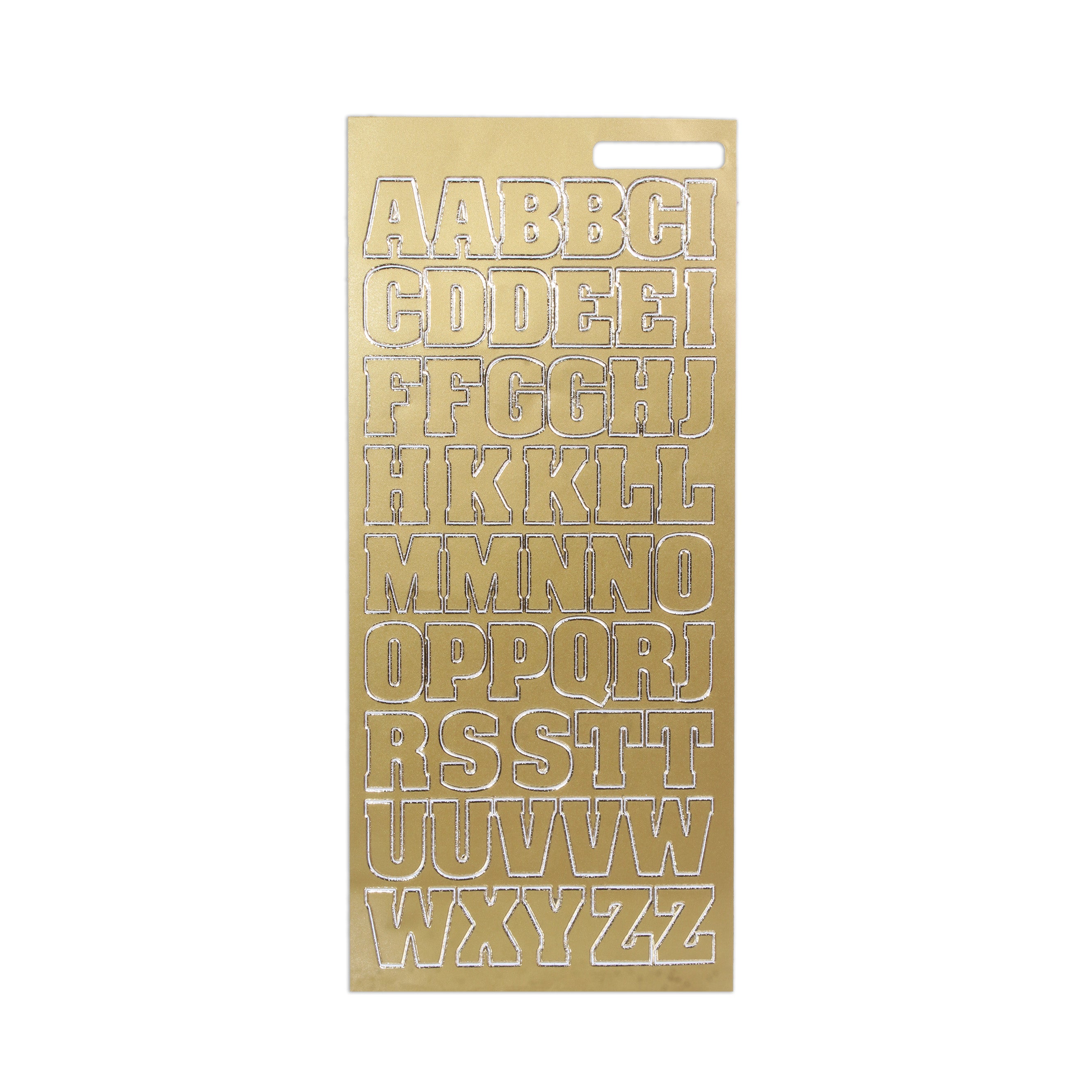Foil Peel Off Sticker Capital Letters Golden 10 X 23cm 1Sheet