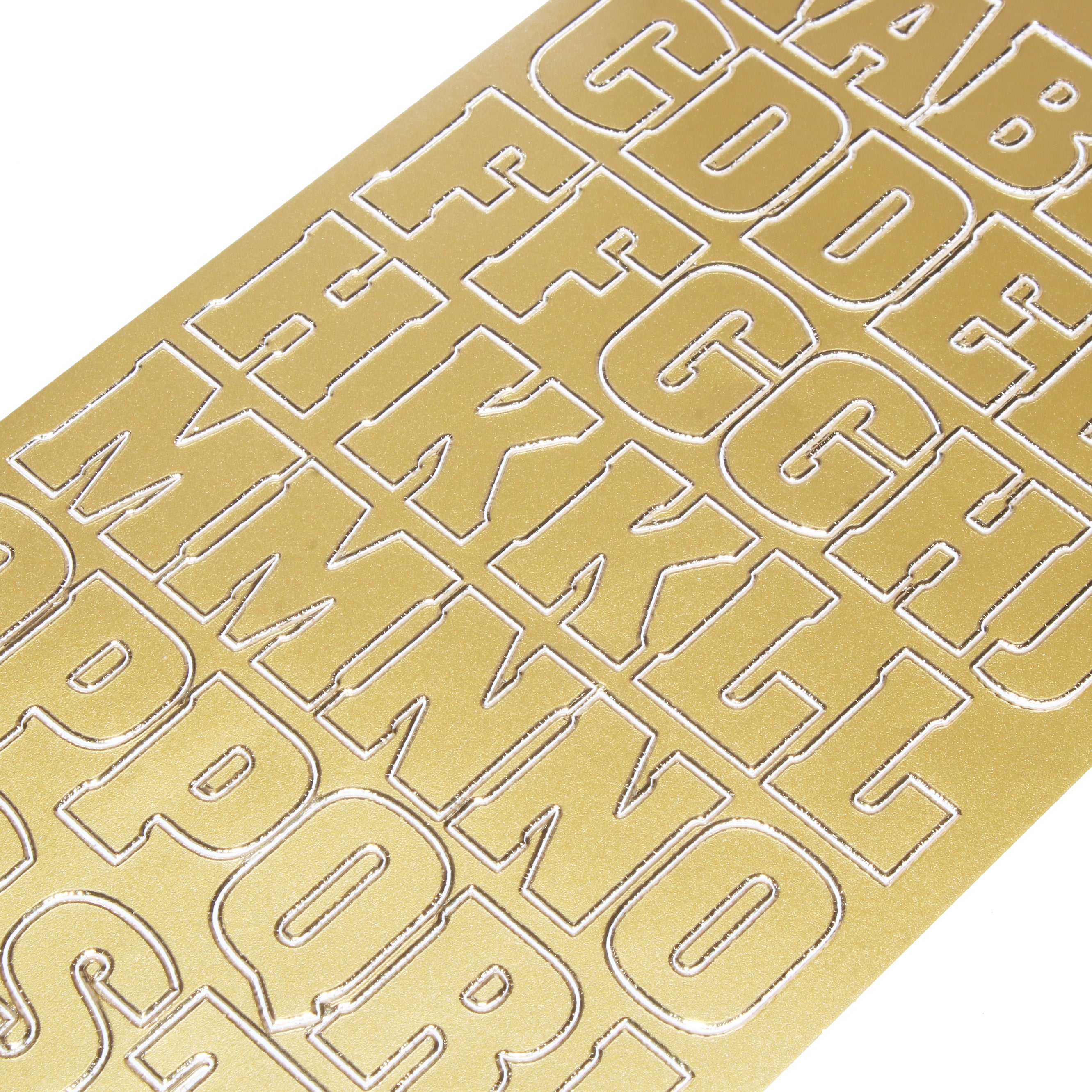 Foil Peel Off Sticker Capital Letters Golden 10 X 23cm 1Sheet