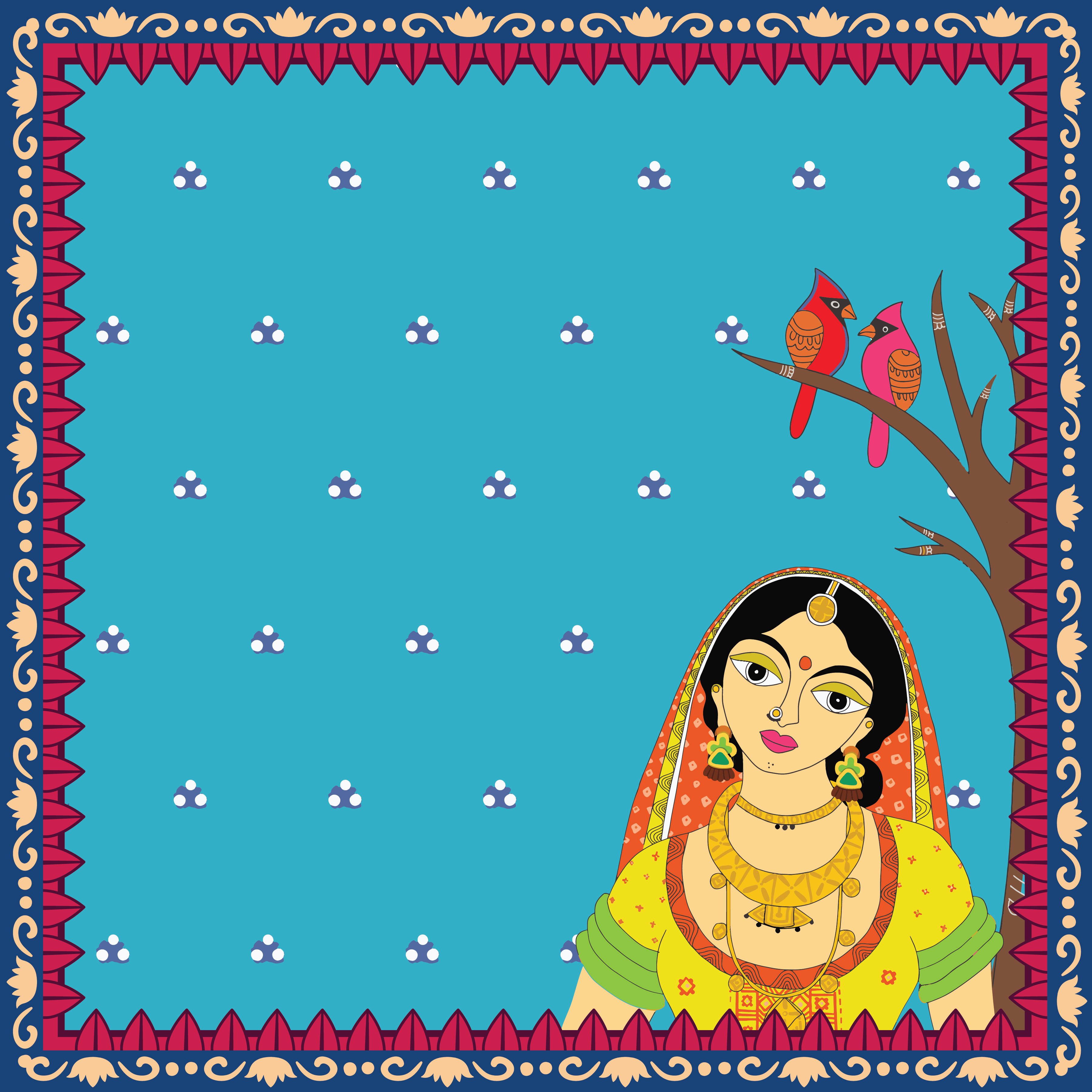 Paper Pack Madhubani 12 X 12inch 250gsm 12 Sheet