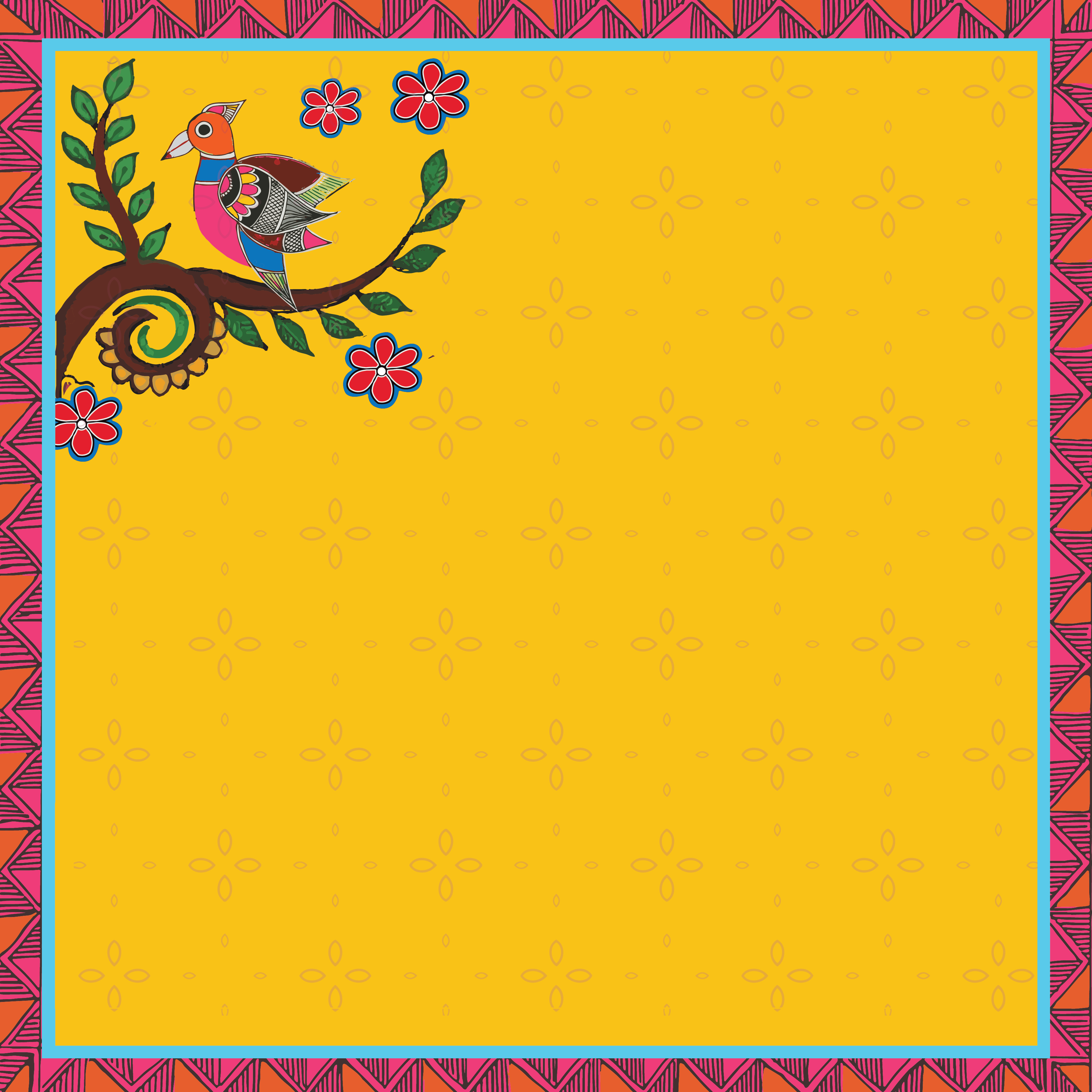 Paper Pack Madhubani 12 X 12inch 250gsm 12 Sheet