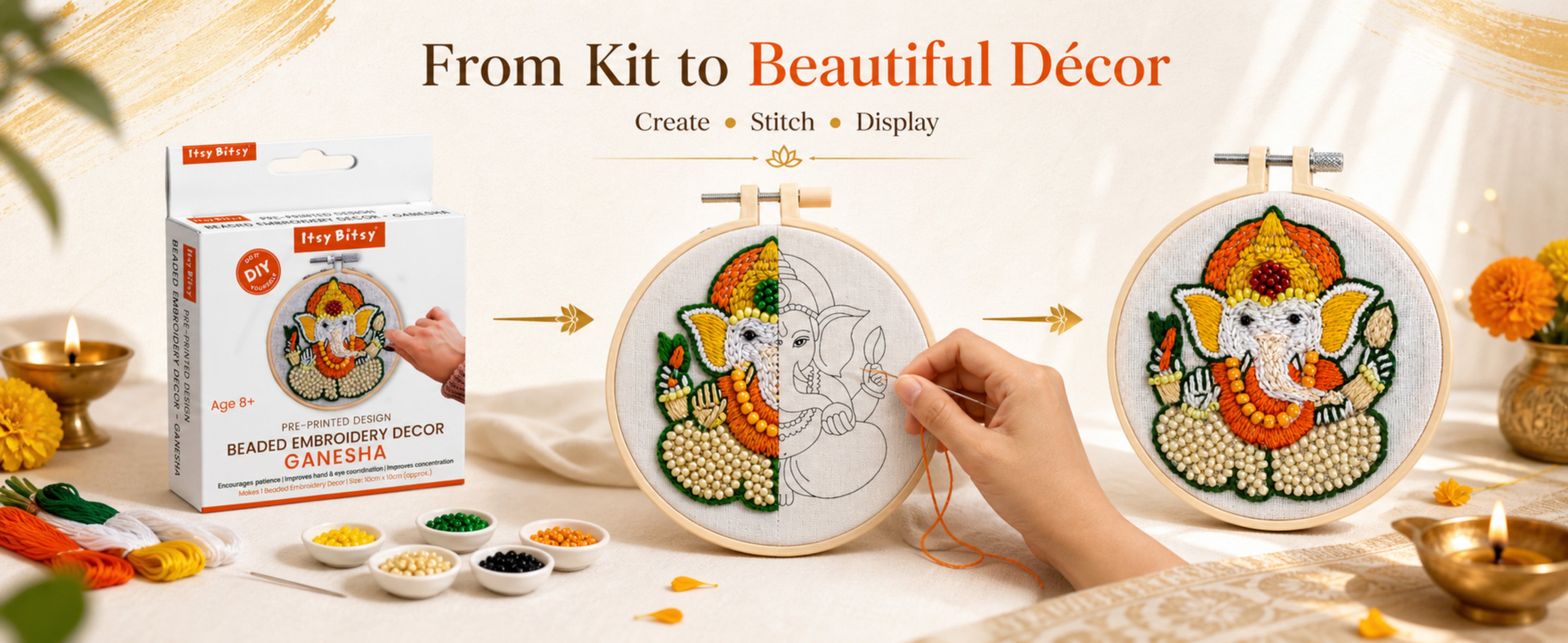 DIY Embroidery Decor Kit Ganesha 1 BOX