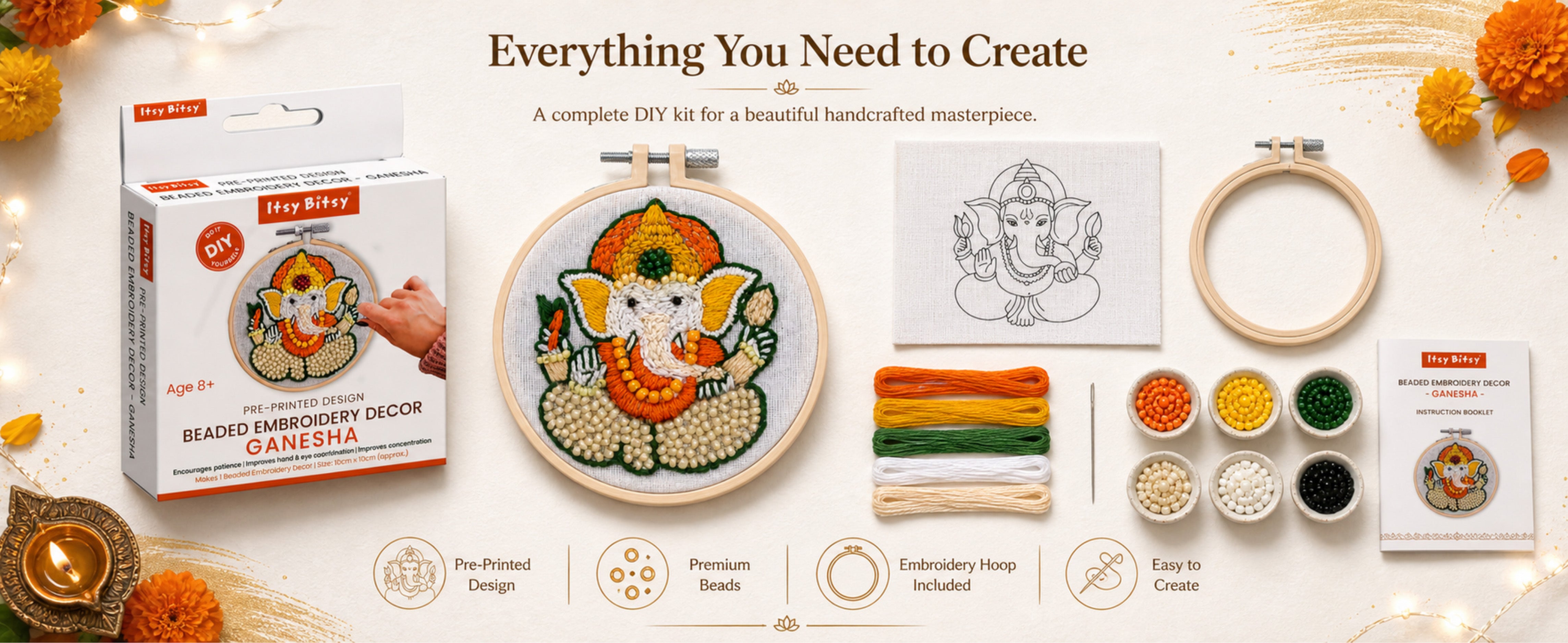 DIY Embroidery Decor Kit Ganesha 1 BOX