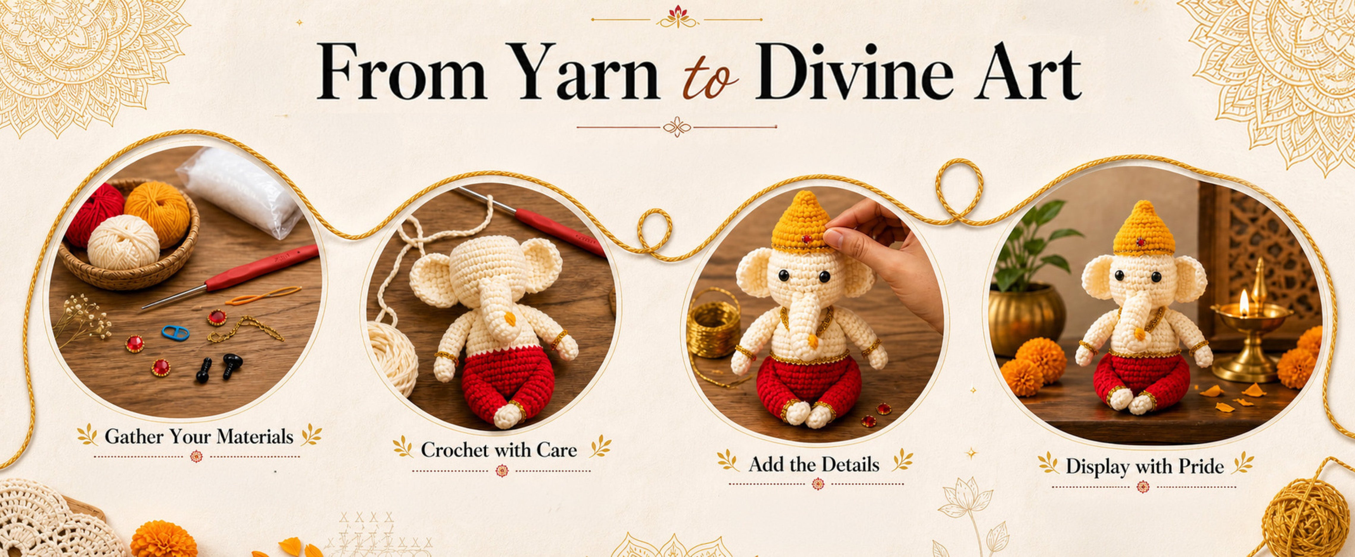DIY Amigurumi Chrochet Kit Ganesha 1 BOX