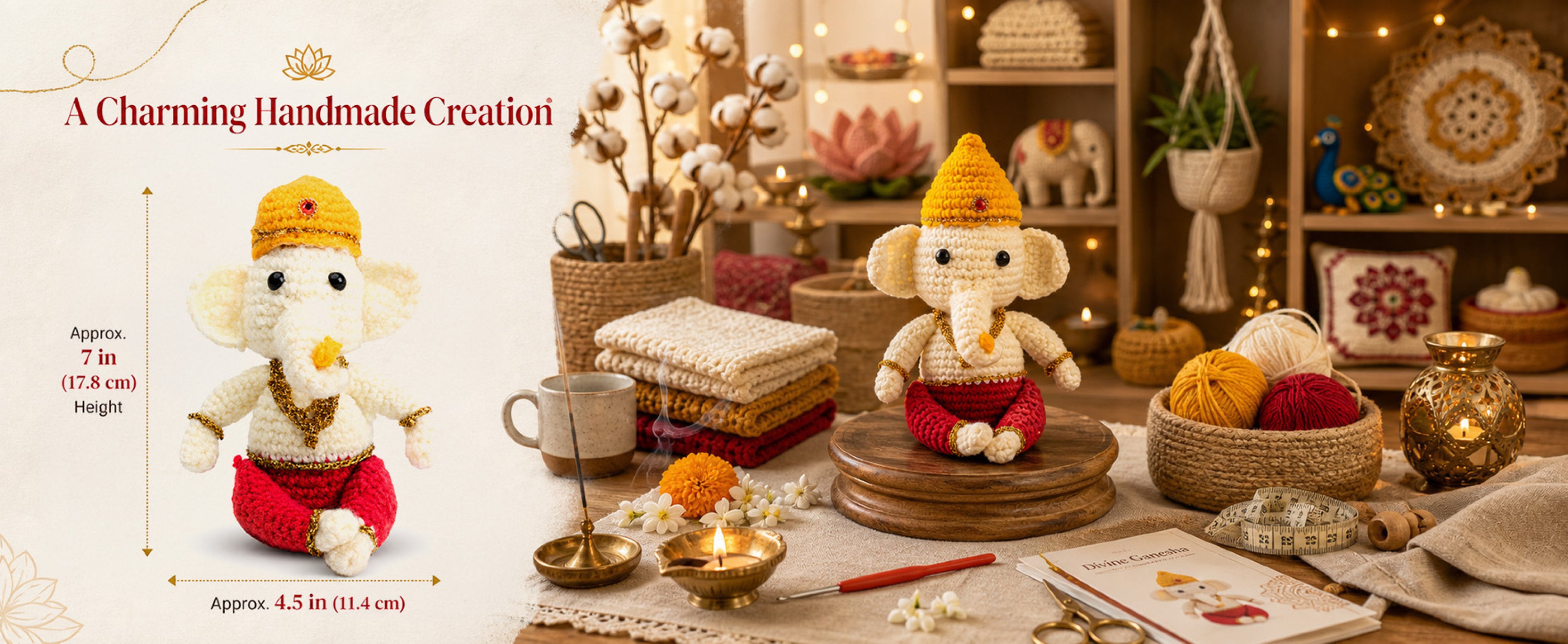 DIY Amigurumi Chrochet Kit Ganesha 1 BOX