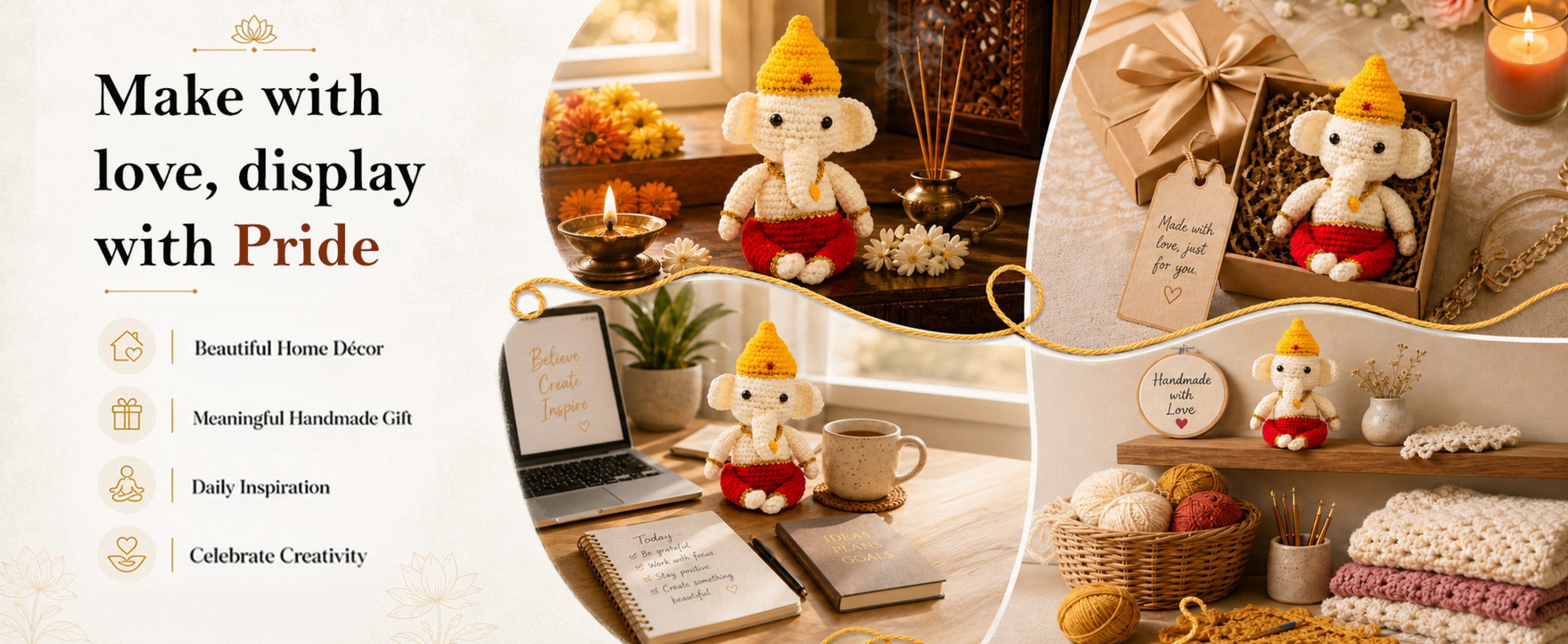 DIY Amigurumi Chrochet Kit Ganesha 1 BOX