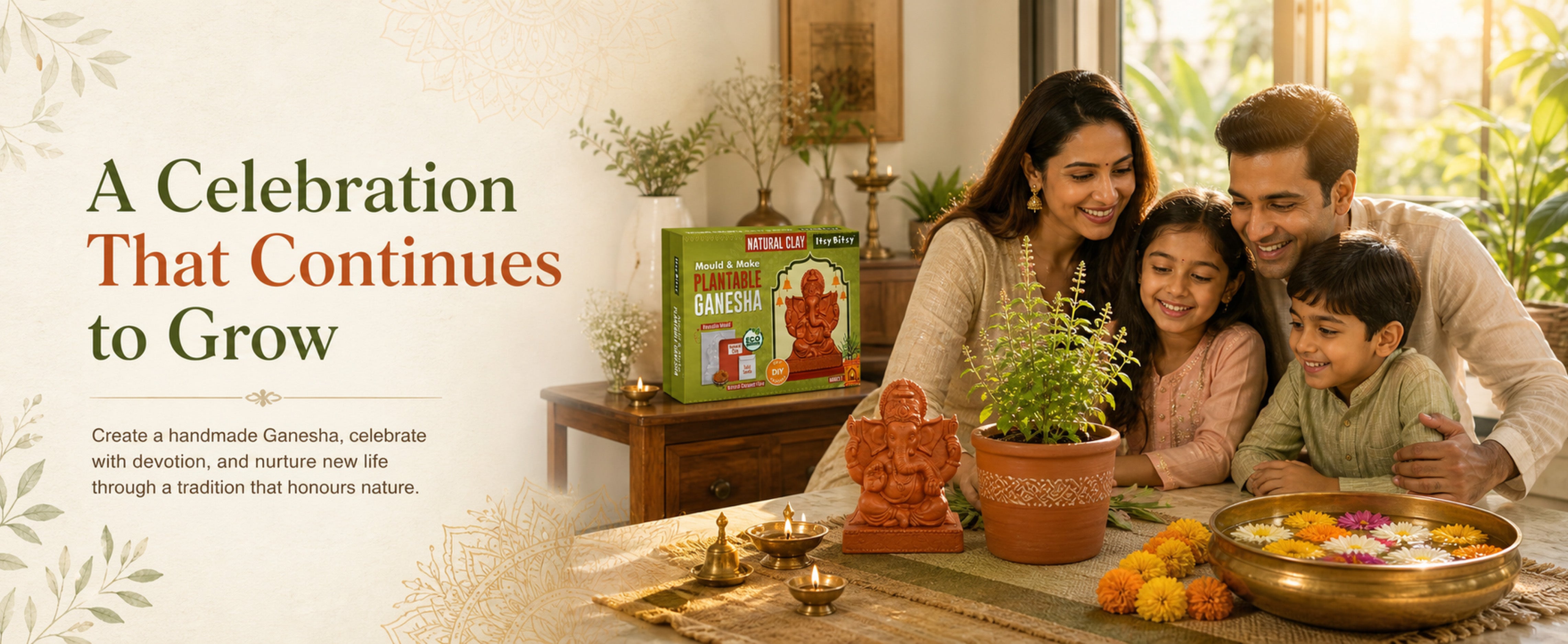 DIY Mould & Make Plantable Ganesha Kit 1 Box
