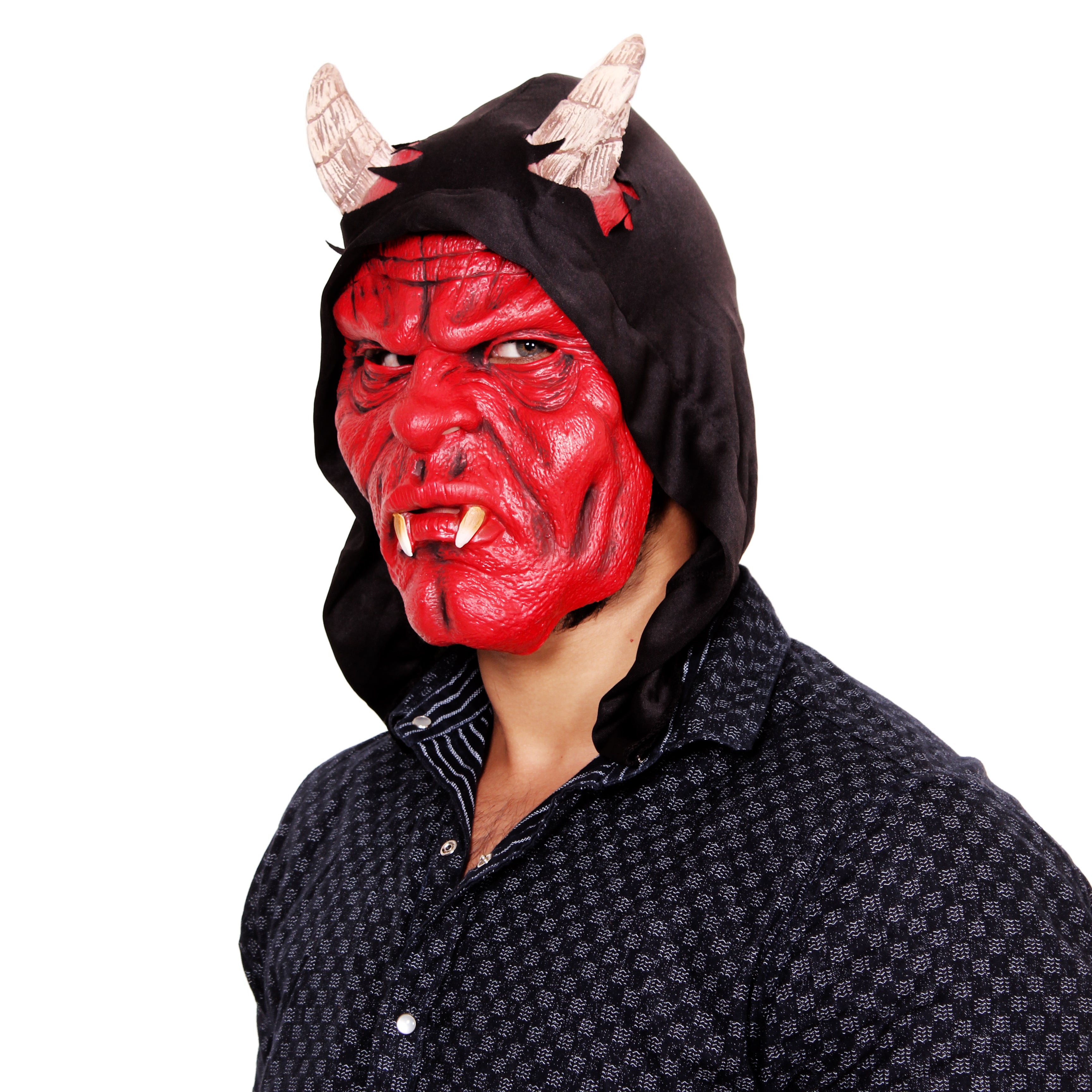 Devil Latex Mask - Red Devil 1pc