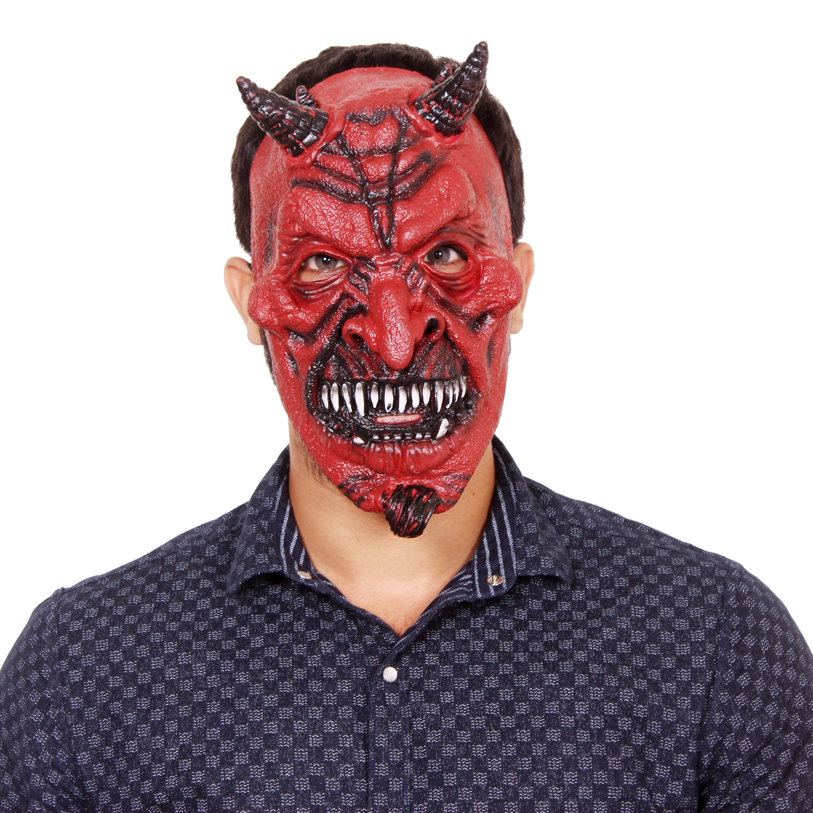 Devil Latex Mask - Red Fiend 1pc