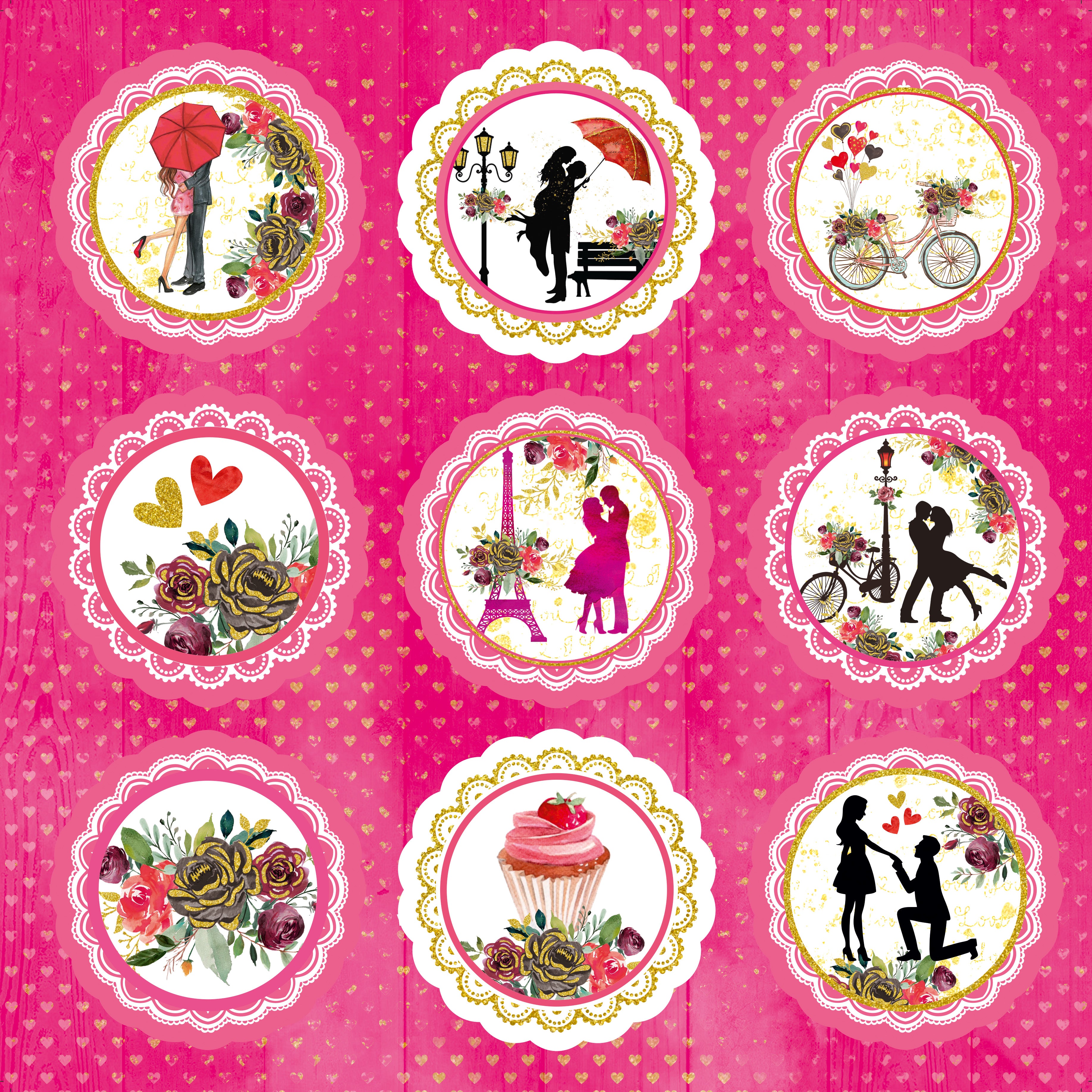 Printed Cardstock Pack 12 x 12, 12 Sheets, 250gsm - True Love