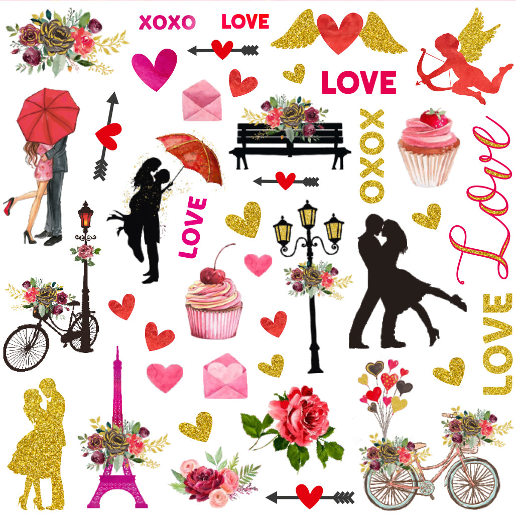 True Love Ephemera Stickers 76pcs