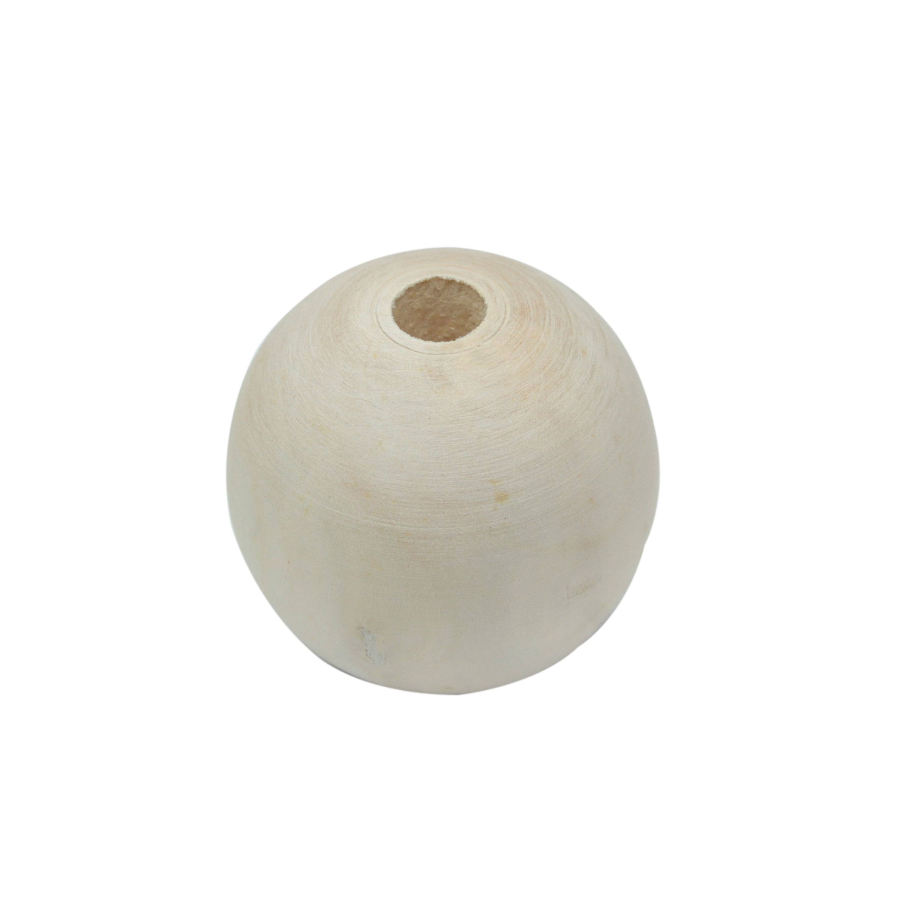 Wooden Ball With Hole 1.5Inch Natural 4Pc Pbhc Lb