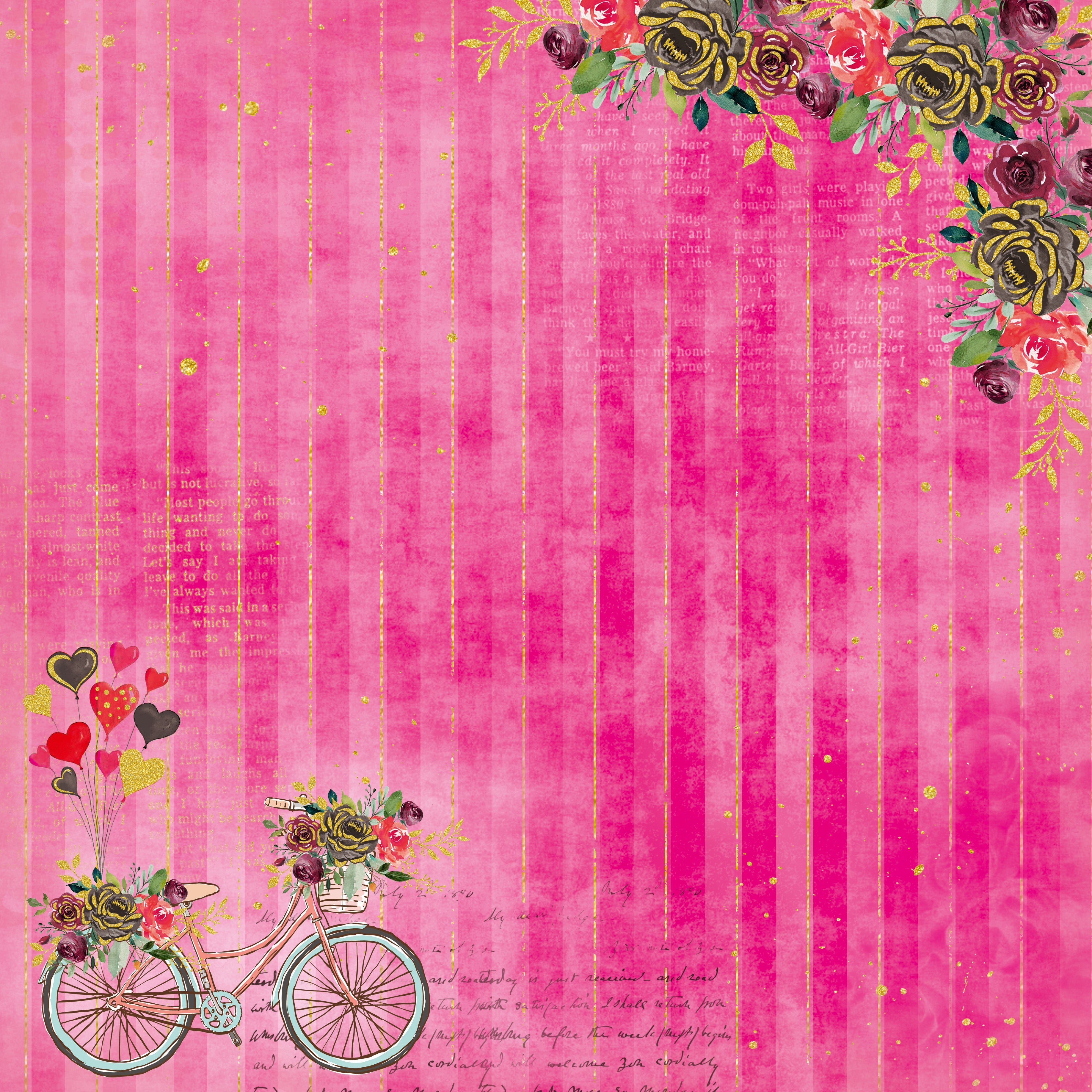 Printed Cardstock Pack 12 x 12, 12 Sheets, 250gsm - True Love