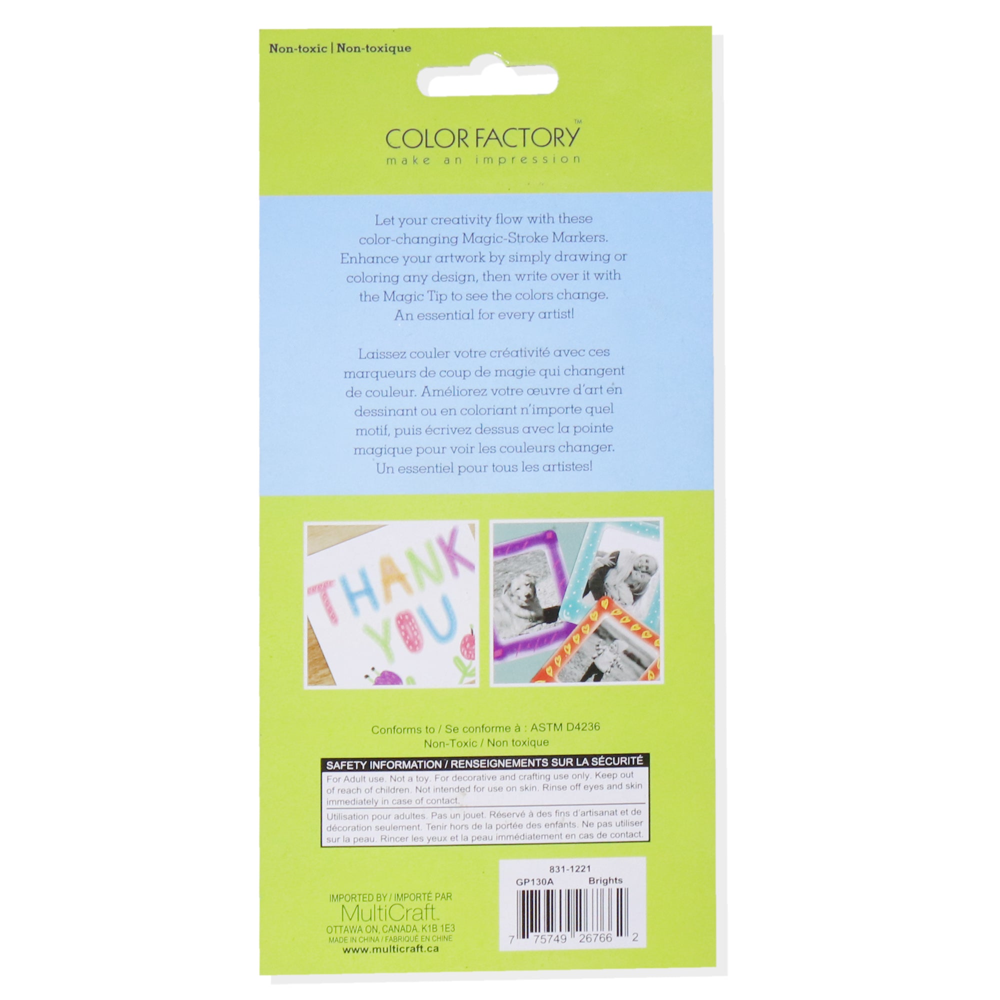 Dual-Tip Magic-Stroke Markers Asst Brights 4Pc Blistter Mc