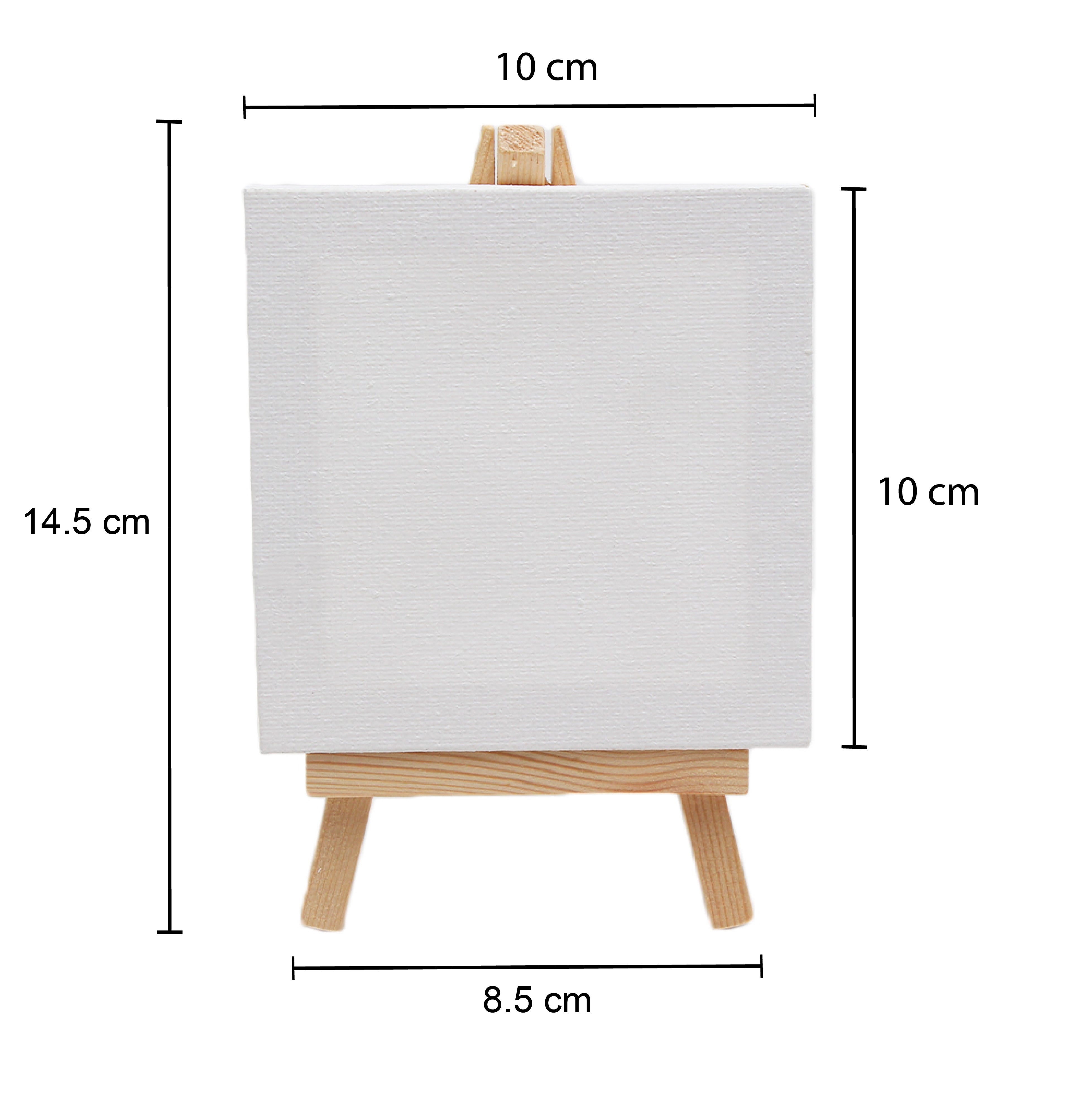 Tavolozza 14 Pack Mini Canvas and Easel Set, 14pcs 5 inch Mini Easel and 14pcs 4 inchx 4 inch Mini Canvas Panels, Small Stretched Canvas, Professional
