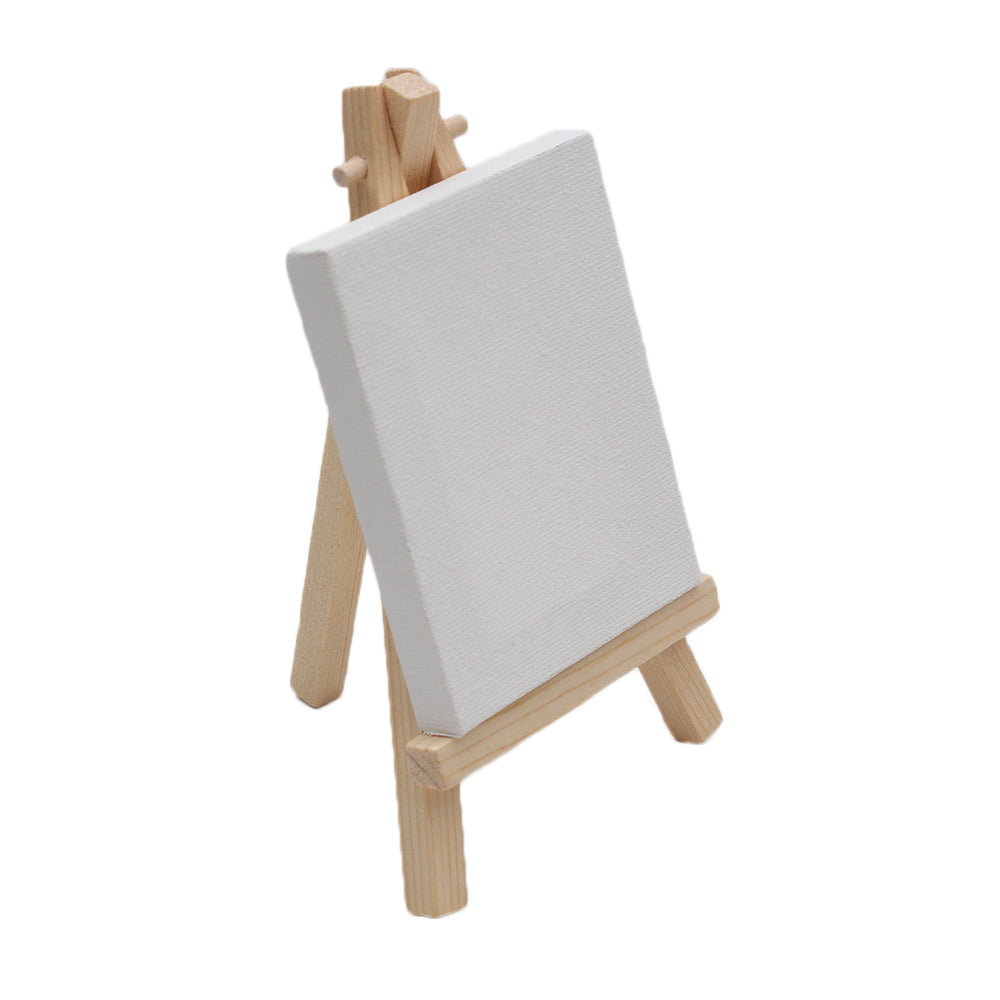 Easel With Canvas Set Canvas Size 8X10Cm Easel Size 14.5X8.5Cm White 1Pc Ib