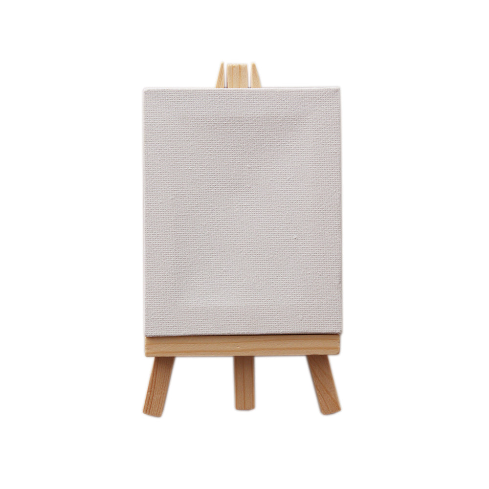 Easel With Canvas Set Canvas Size 8X10Cm Easel Size 14.5X8.5Cm White 1Pc Ib