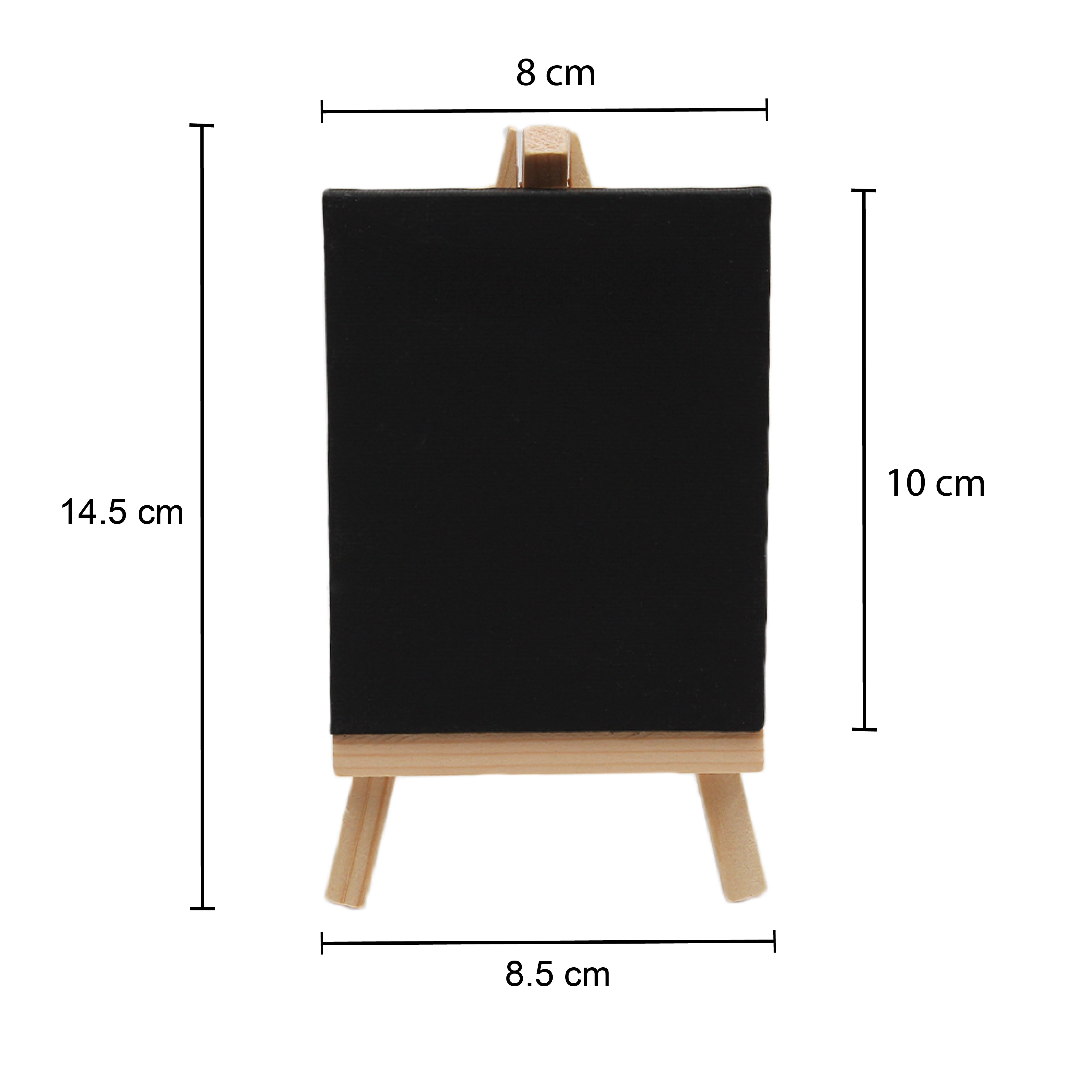 Easel With Canvas Set Canvas Size 8X10Cm Easel Size 14.5X8.5Cm Black 1Pc Ib