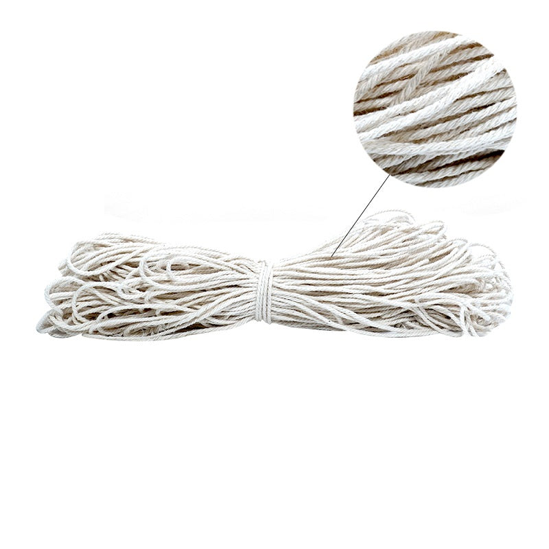 Macrame Cotton Twisted Cord 1mm 3 Ply Natural 50Mtr