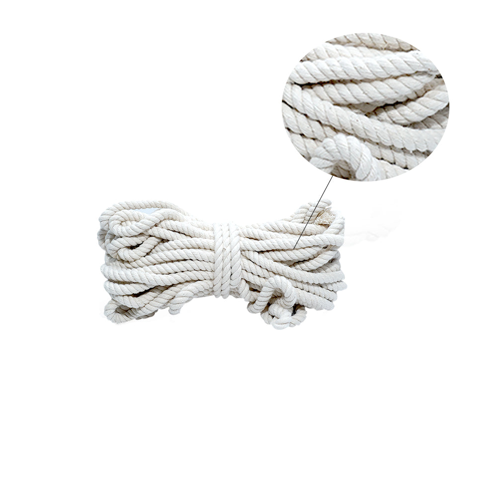 Macrame Cotton Twisted Cord 8mm 3 Ply Natural 15Mtr
