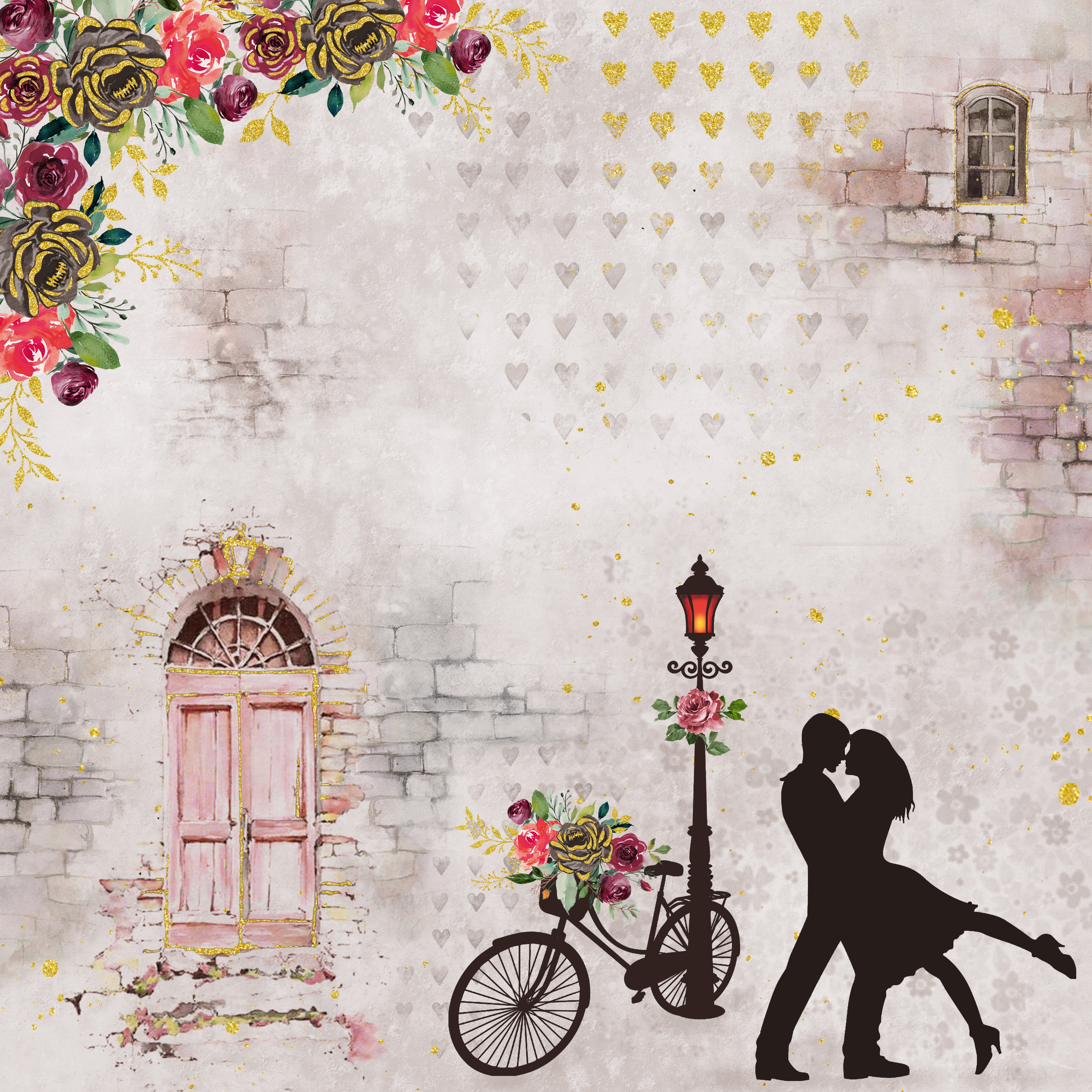 Printed Cardstock Pack 12 x 12, 12 Sheets, 250gsm - True Love