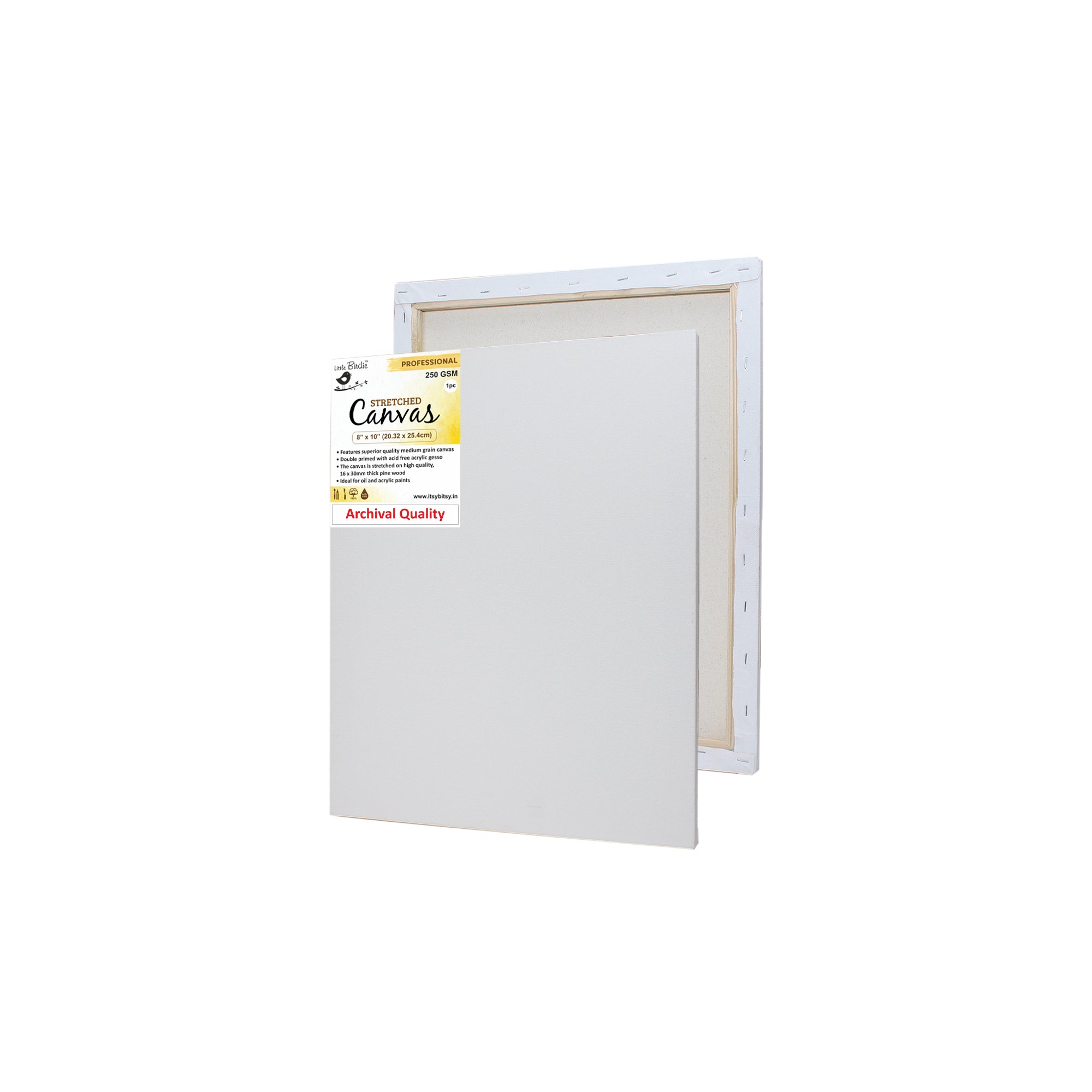 Stretched Canvas Frame 16X30Mm 250Gsm 8 X 10Inch 1Pc Lb