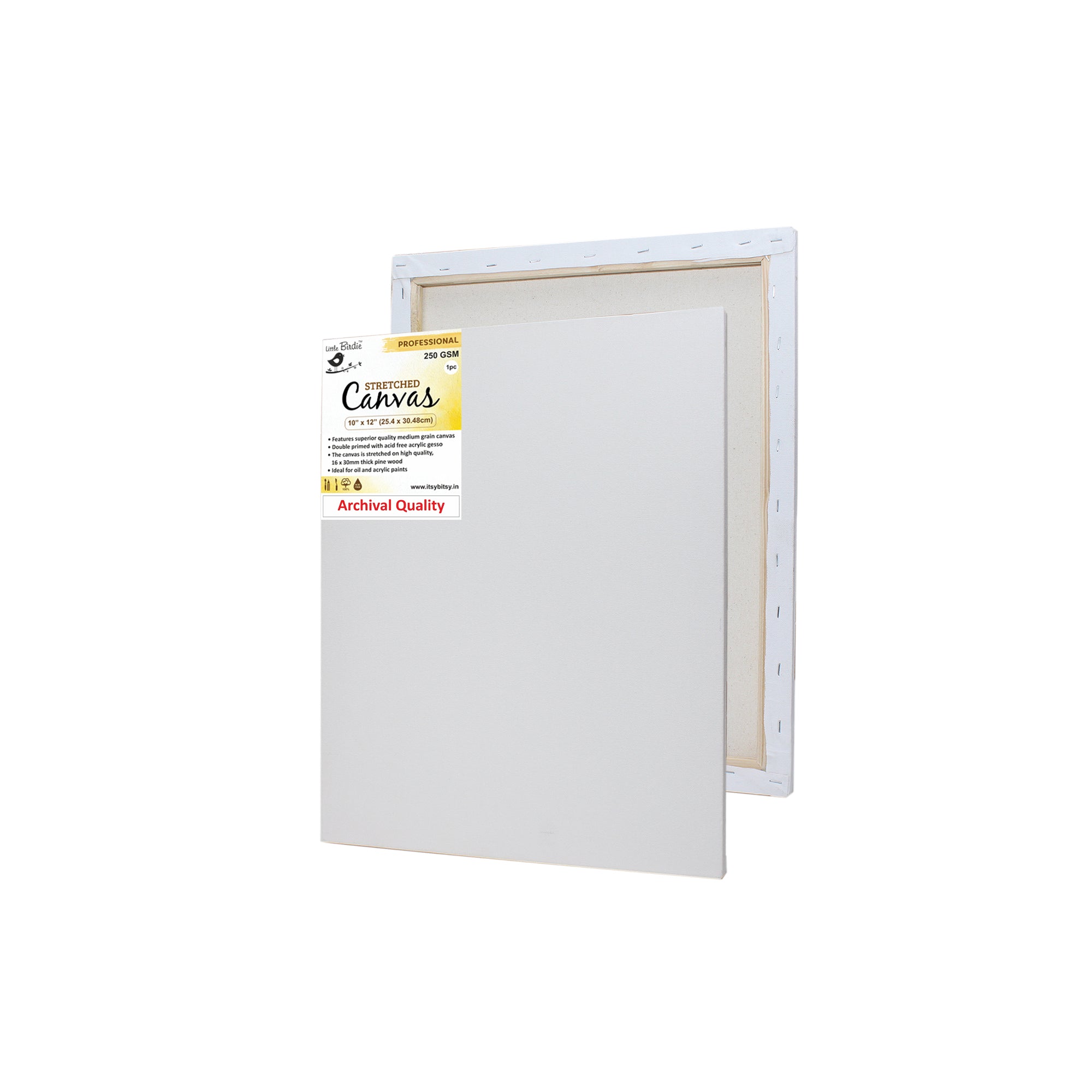 Stretched Canvas Frame 16X30Mm 250Gsm 10 X 12Inch 1Pc Lb