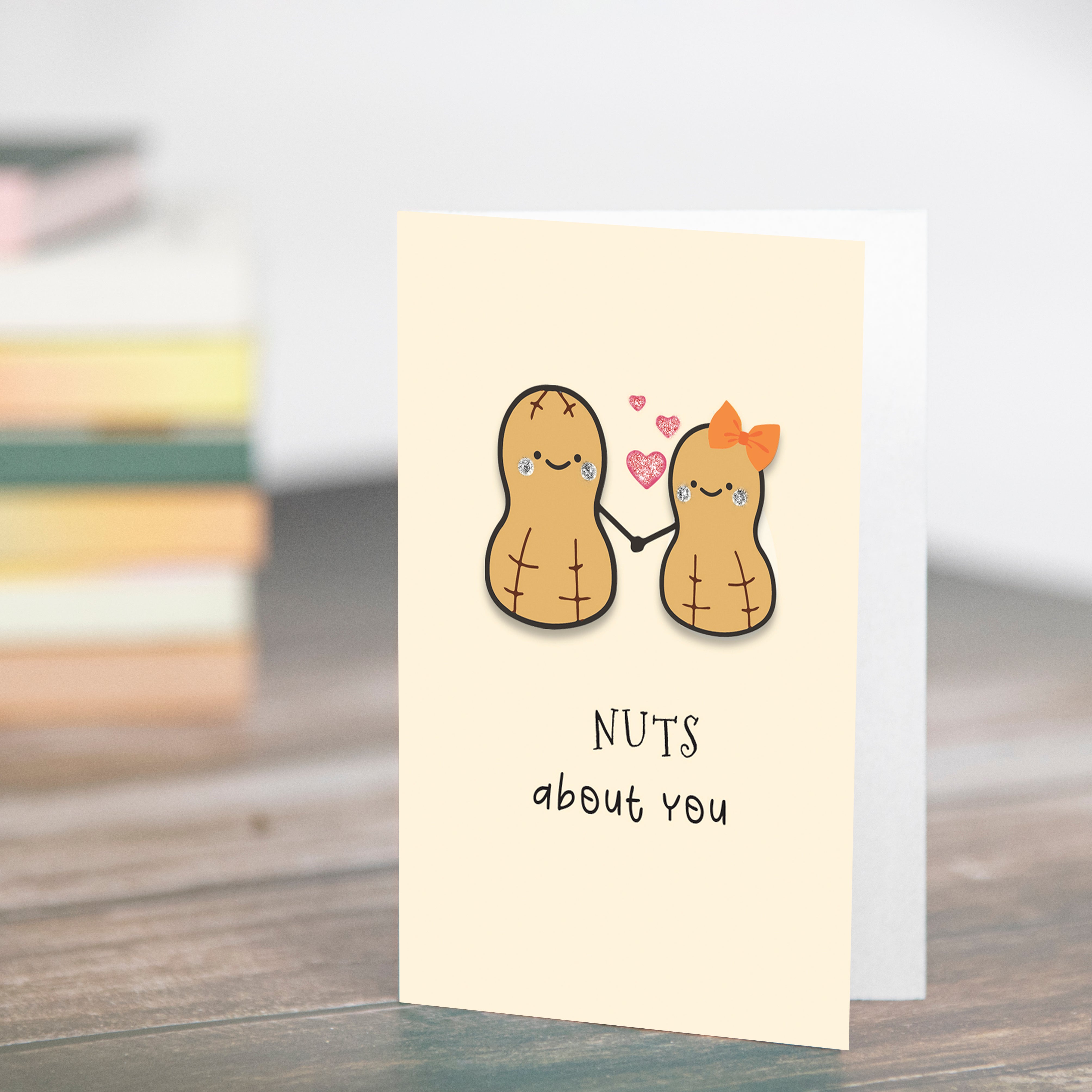 Greeting Card & Envelope Nuts About You 4 X 6Inch Approx 2Pc