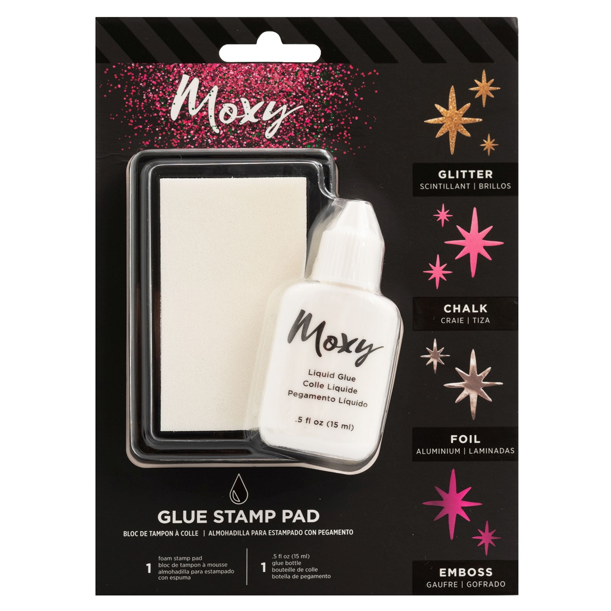 American Craft Moxy Glitter And Embossing Glue Stamp Pad 1Set