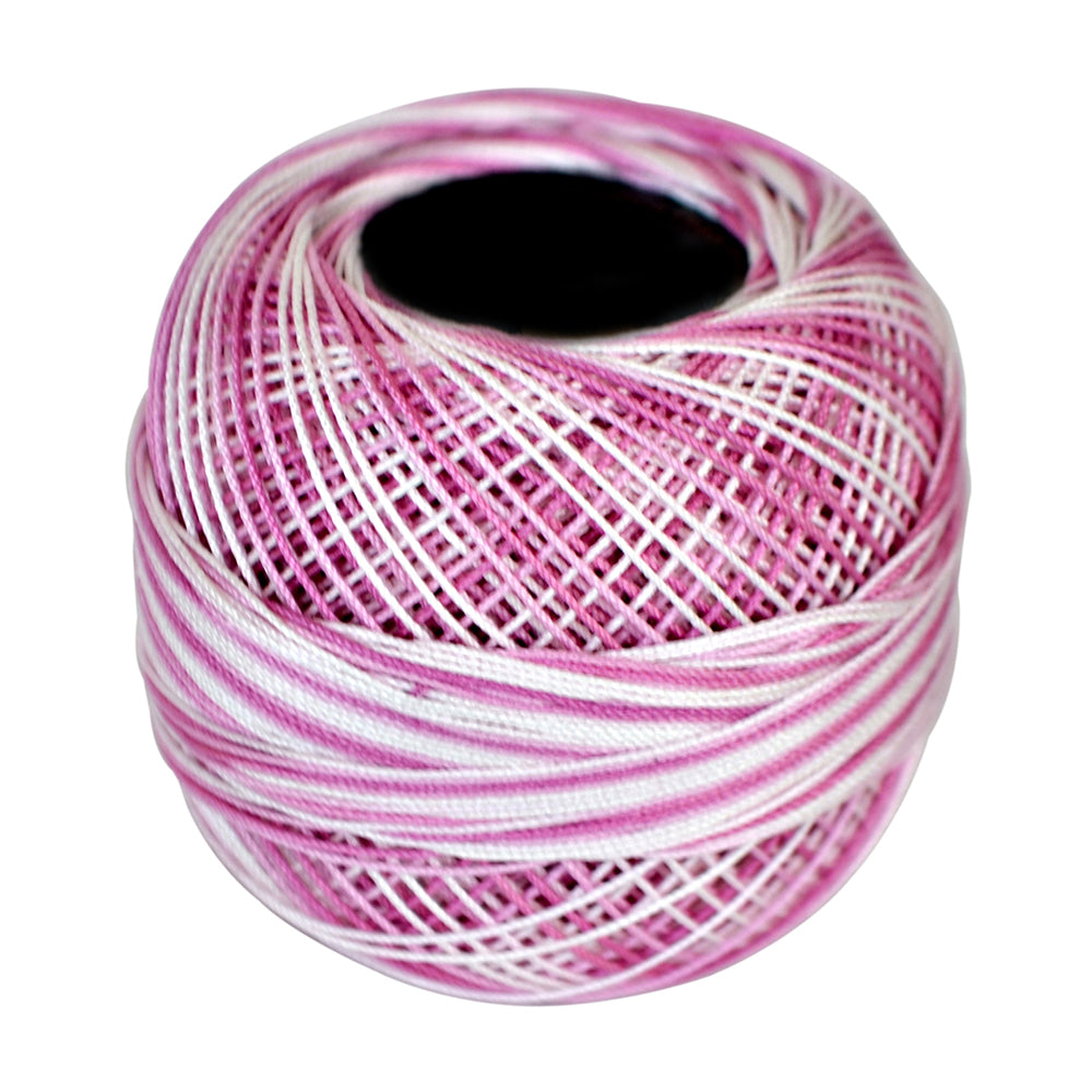 Shaded Crochet Thread 20 gm- White/ Plum – Itsy Bitsy