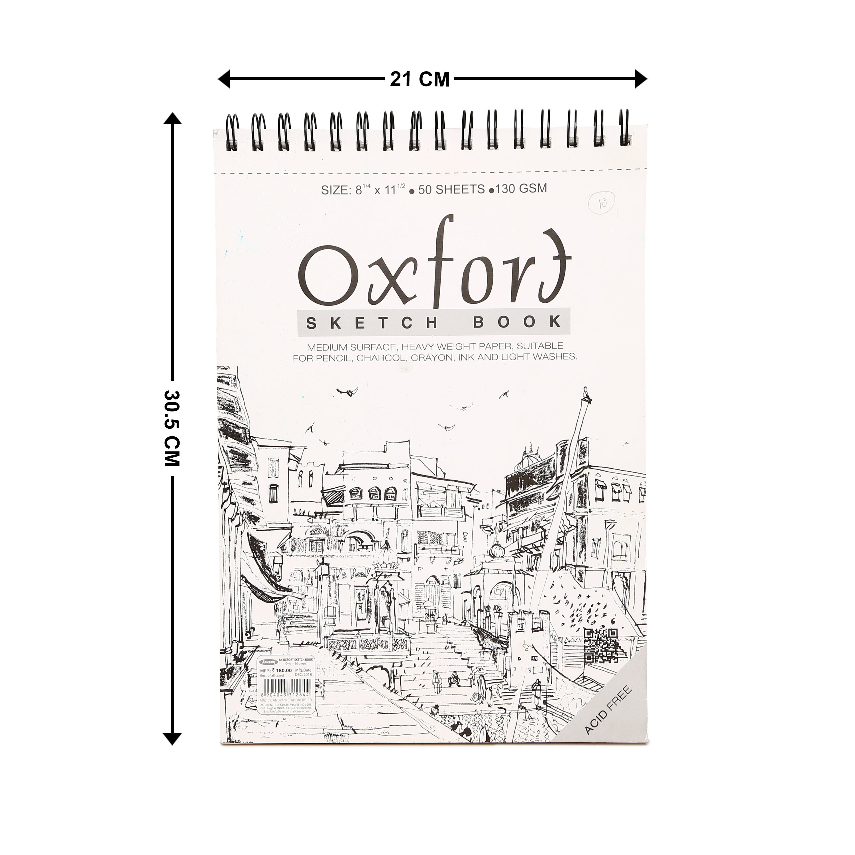 Oxford Sketch Drawing Book Wireo Bound A5 140Gsm Soft Cover 50Sheets A –  Itsy Bitsy