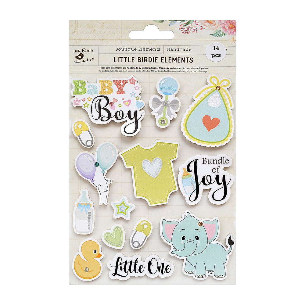 Little One Baby Boy Sticker Embellishment 14Pc