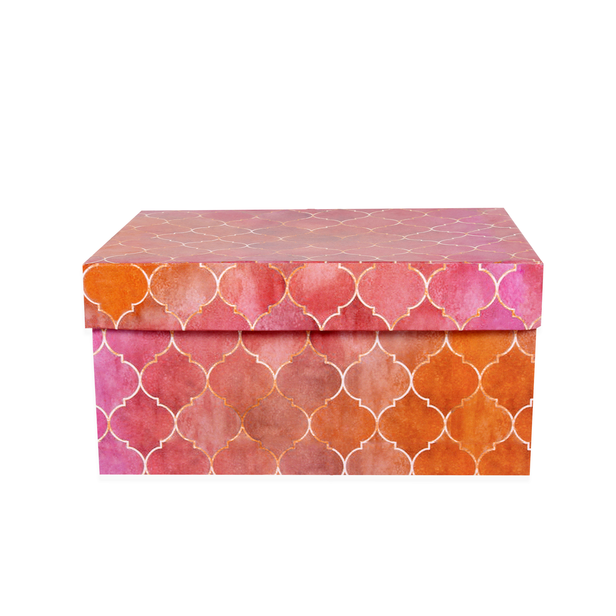 Gift Box Moroccan Trellis Rosy Shimmer L21 X W15.5 X D10.5Cm 1Pc Gol