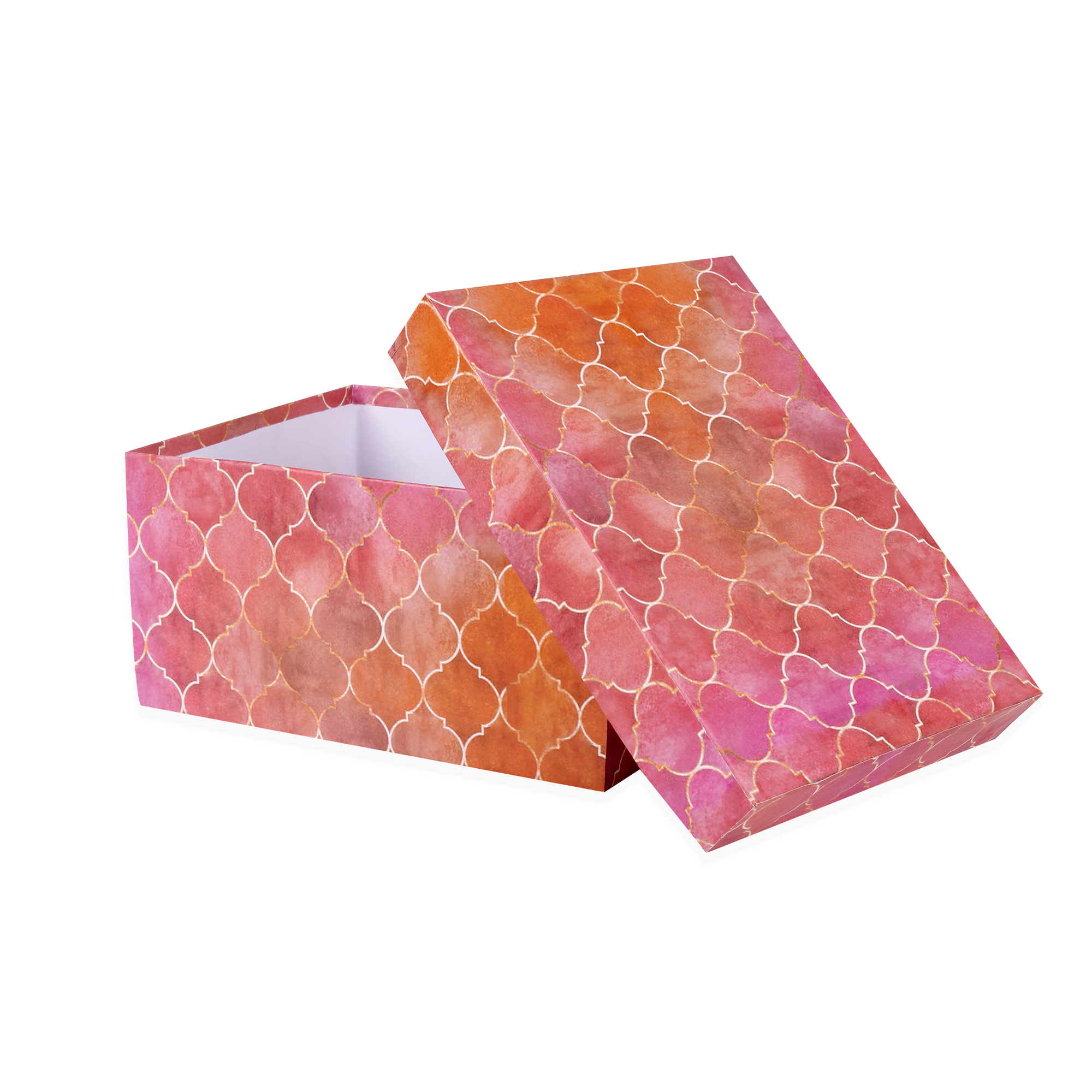 Gift Box Moroccan Trellis Rosy Shimmer L21 X W15.5 X D10.5Cm 1Pc Gol